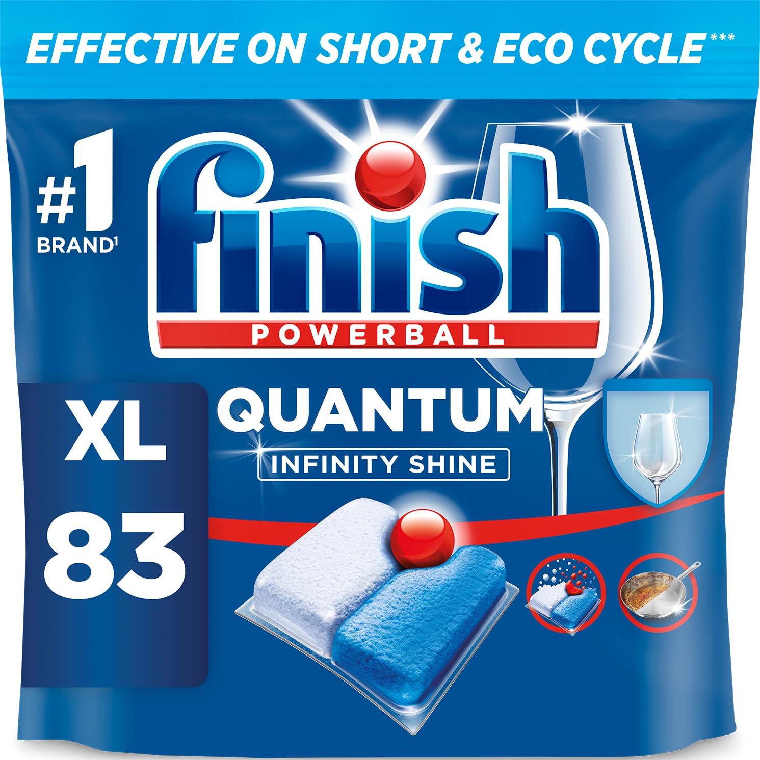 Finish Quantum Infinity Shine Dishwasher Detergent Tablets - 83 Count, Regular Scent 1
