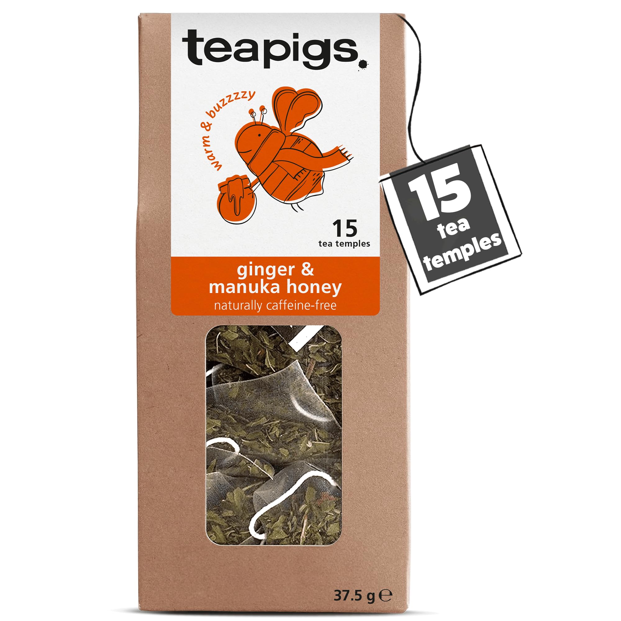 teapigs Ingwer- und Manuka-Honig-Tee – koffeinfreie Kräuterteebeutel