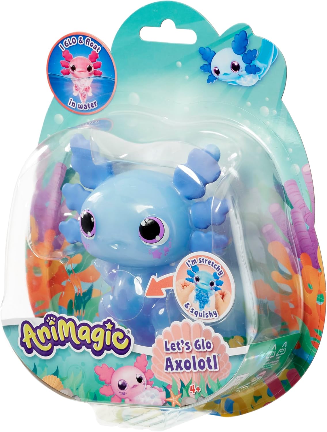 Let's Glo Axolotl - Blue Light-Up Interactive Electronic Pet Toy 7