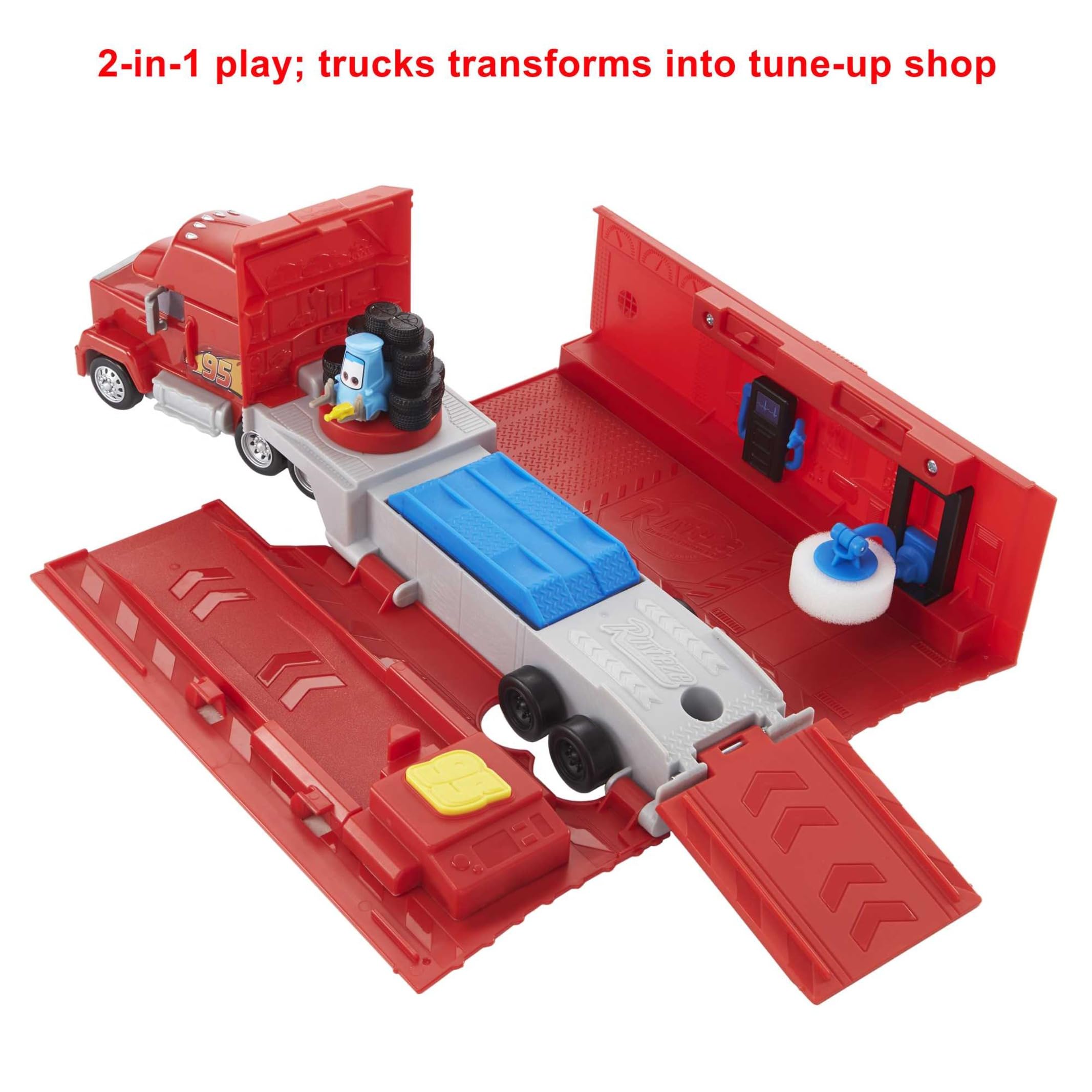 Disney and Pixar Cars Transforming Mack Playset - 2-in-1 Toy Truck & Tune-Up Station for Kids 3+ 7