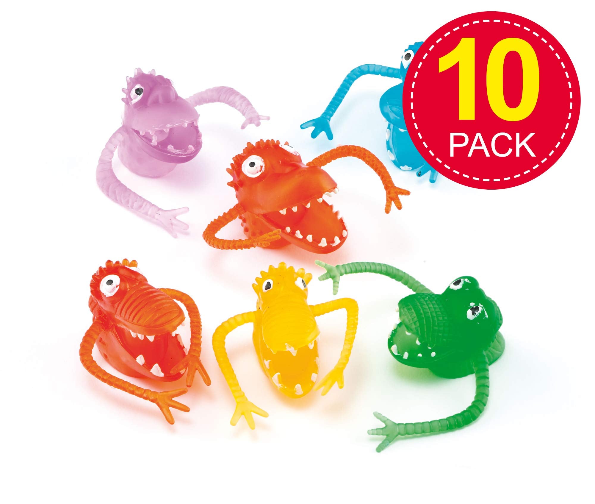 Baker Ross ET387 Finger Monsters - Pack of 10 Assorted Monster Finger Puppets for Kids 3+ 5