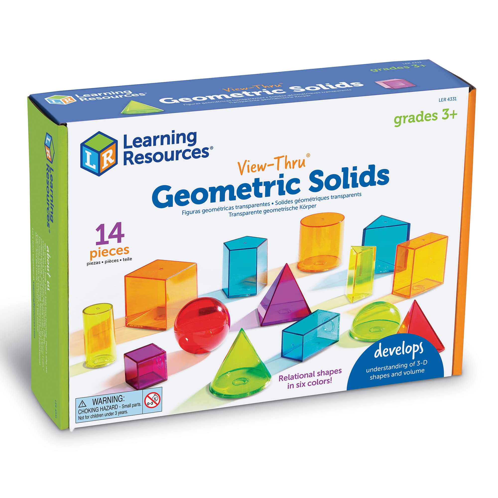 Learning Resources View-Thru Geometric Shapes - Transparent 3D Educational Set for Kids 8-12 9