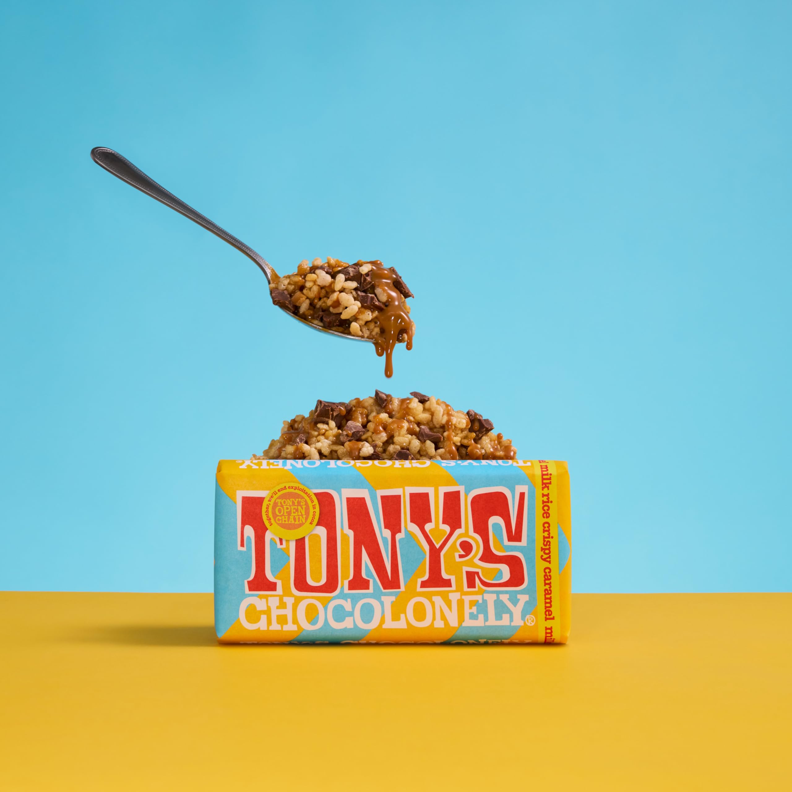Tony's Chocolonely Milk Chocolate Rice Crispy Caramel Bar - 180g