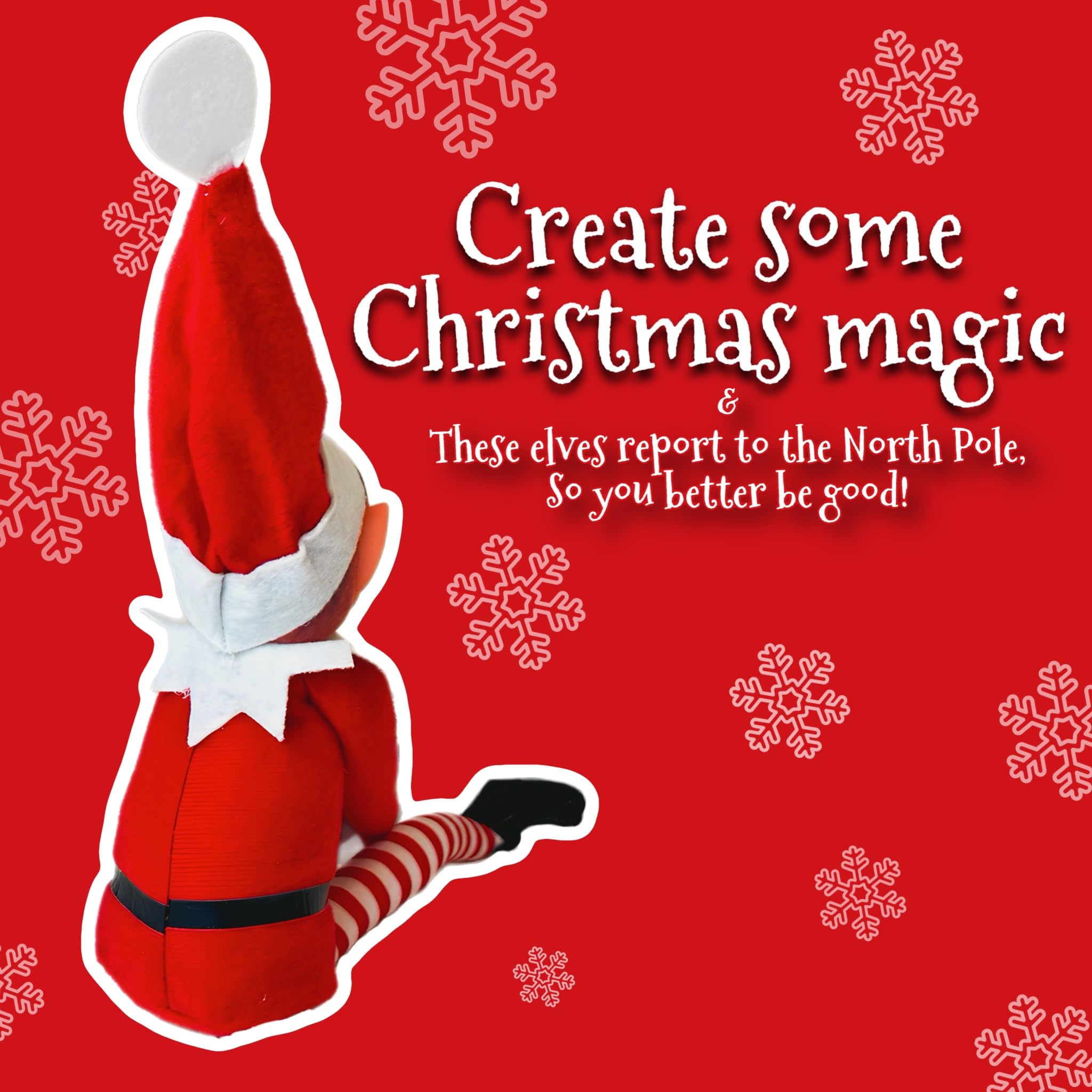 GLOW Elves Behavin' Badly - Elvie (Girl) Soft Body Vinyl Face Christmas Elf Figure 13