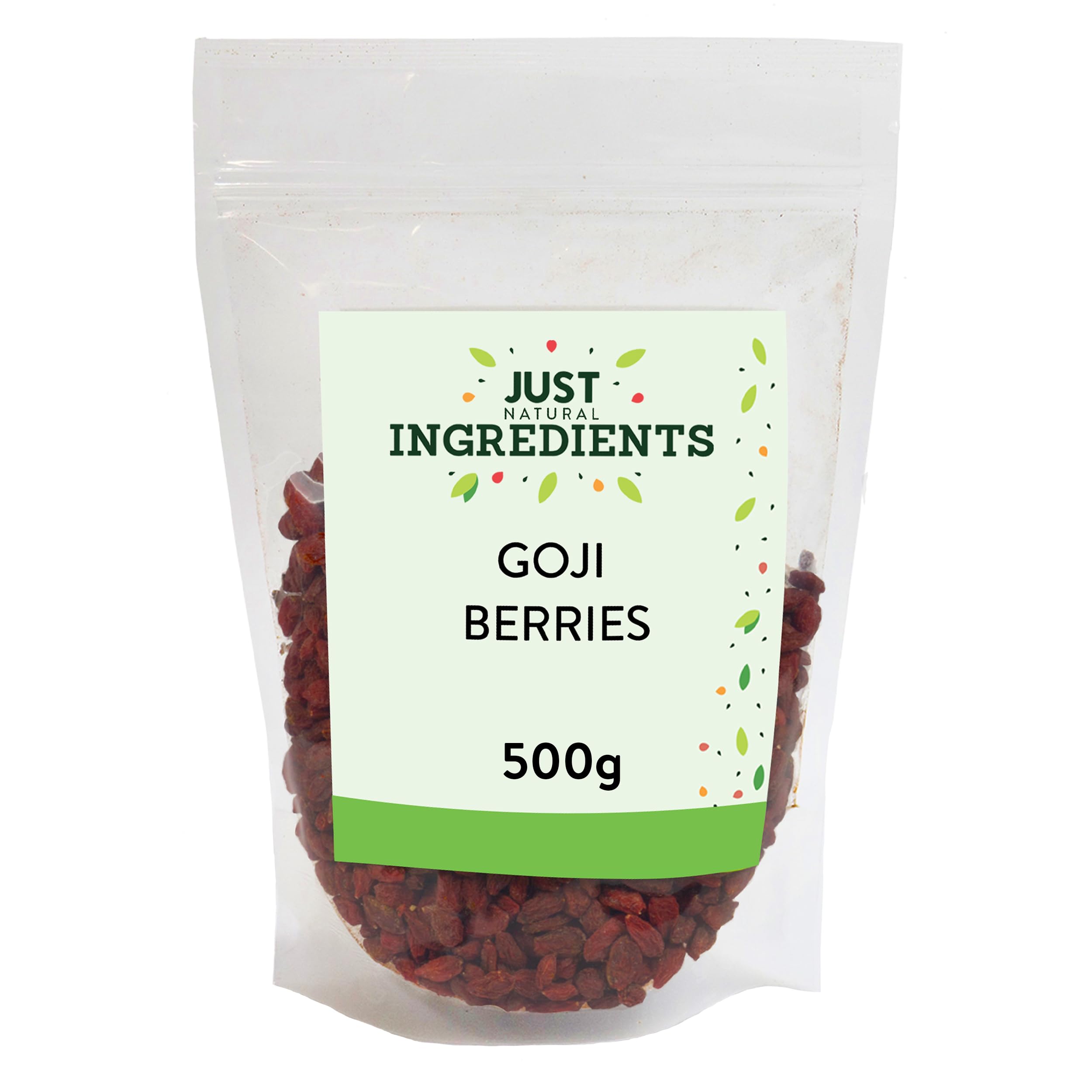 JustIngredients Goji Berries - Nutrient-Rich Dried Fruit Snack | 500g Pack