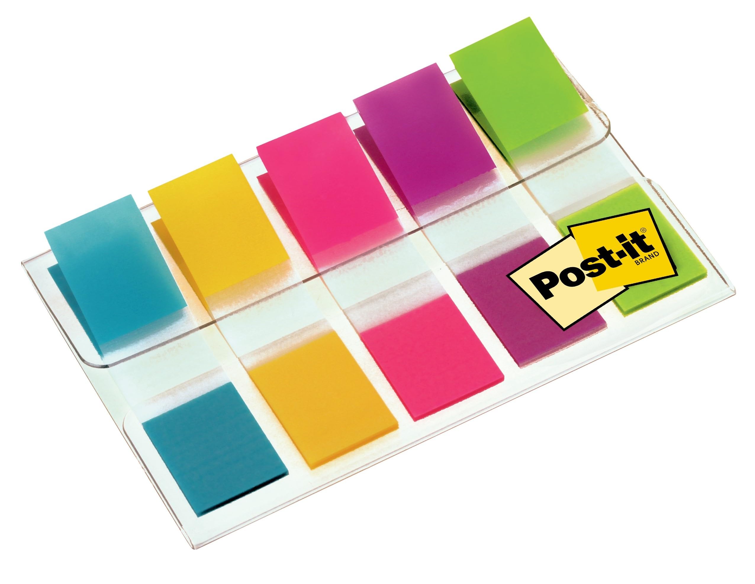 Post-it Index Flags 624185 - Multi-Coloured, Self-Adhesive, Pack of 100 | Includes Dispenser 2