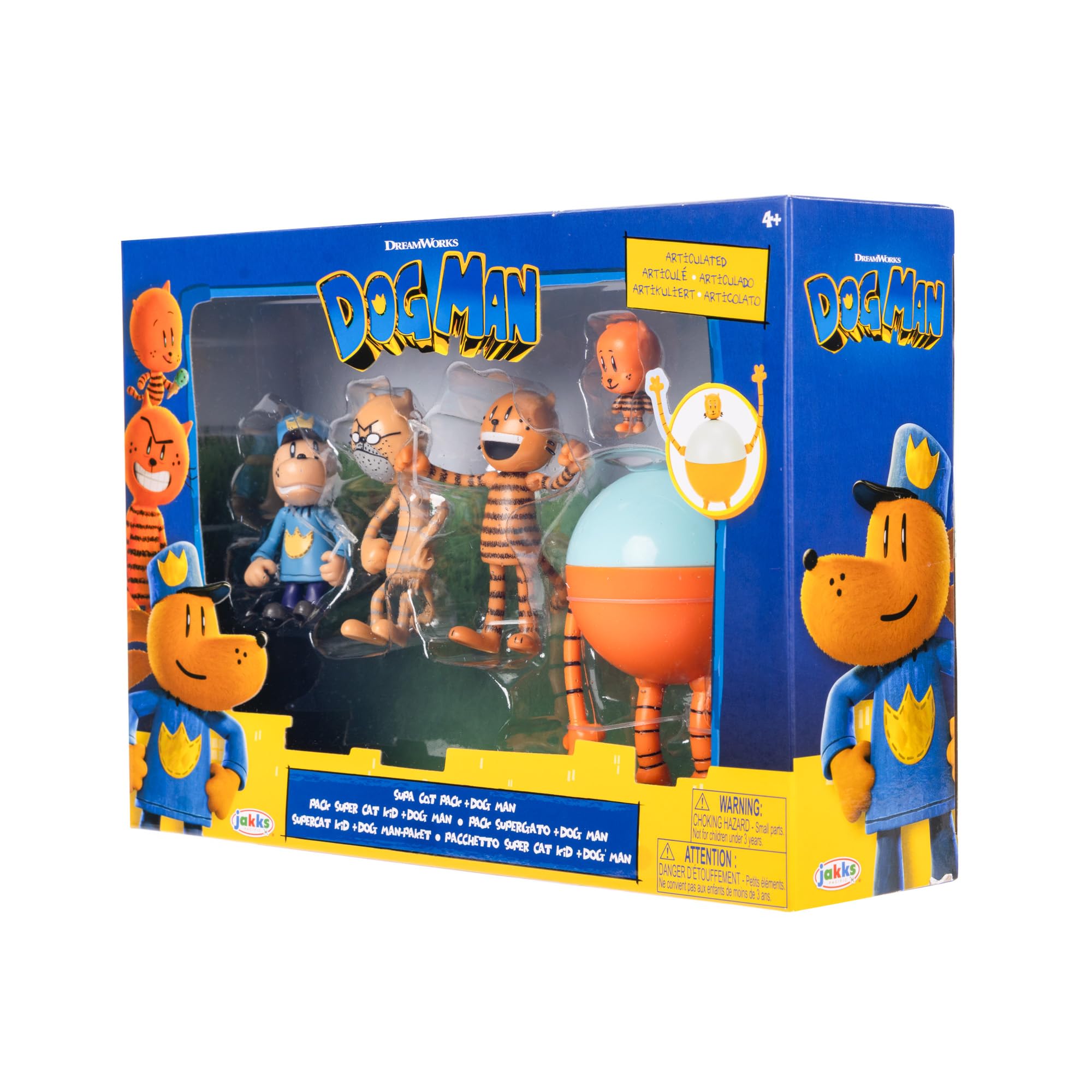 Dog Man Movie Action Figures Multipack - 6.3cm Articulated Play Figures 6