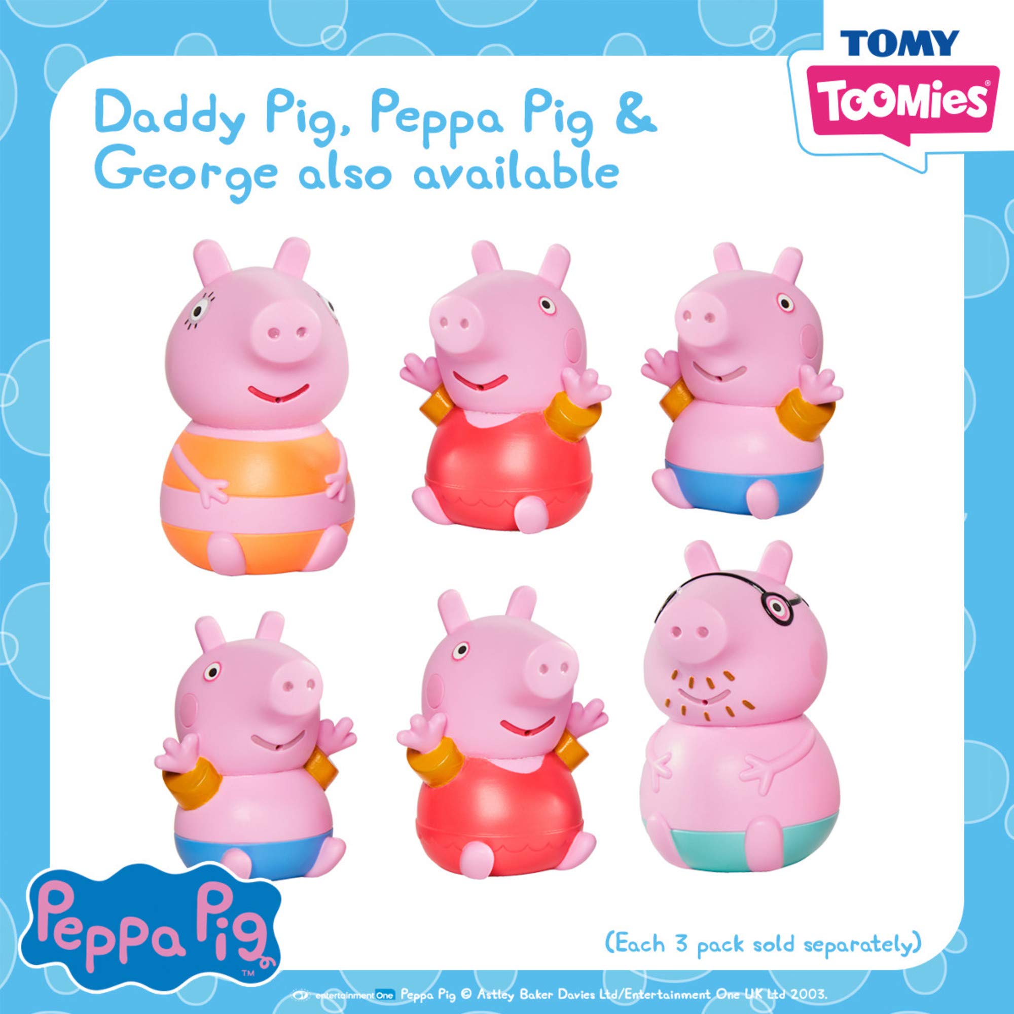 TOMY Toomies Peppa Pig Bath Squirters - Mummy Pig, Peppa & George Water Toys for Toddlers 12