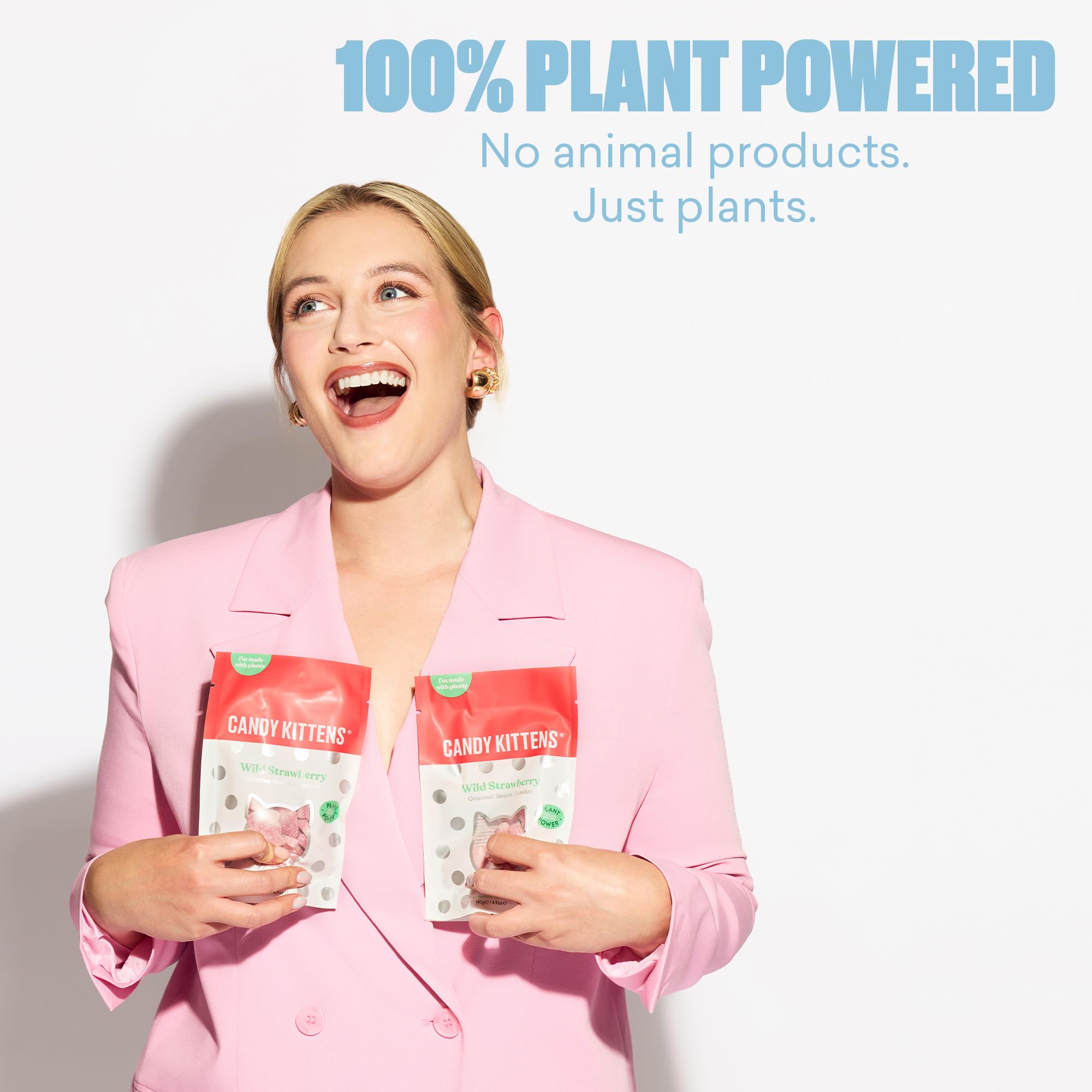 Candy Kittens Wild Strawberry Vegan Sweets – 140g Fizzy Treats with Real Fruit Juice, No Artificial Flavours 5