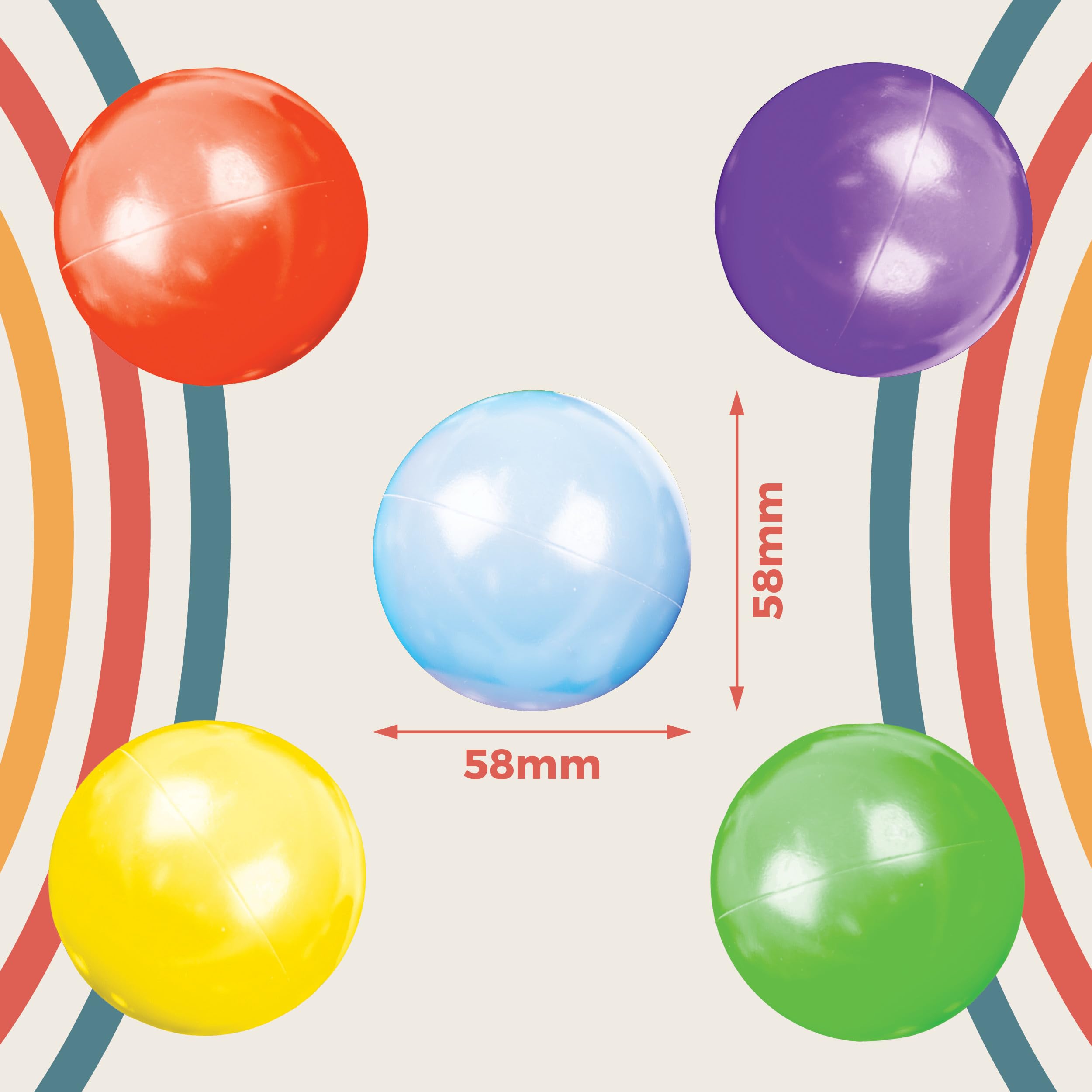 Mookie Activo 100 Play Balls – 100 Multi Coloured 5cm Plastic Ball Pit Balls for Toddlers