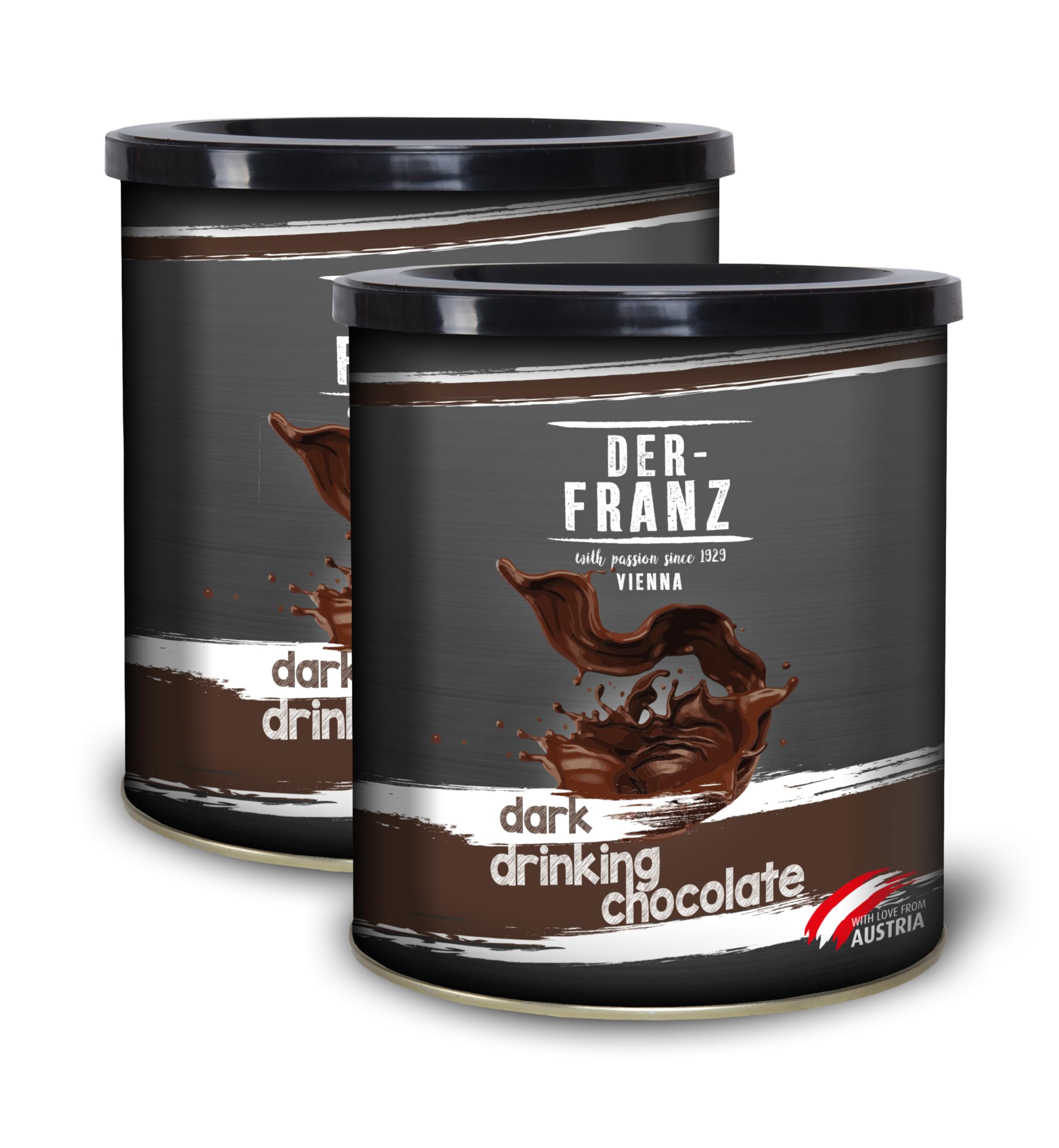 Der-Franz Dark Drinking Chocolate Powder - 38.9% Cocoa | 2 x 500g Pack
