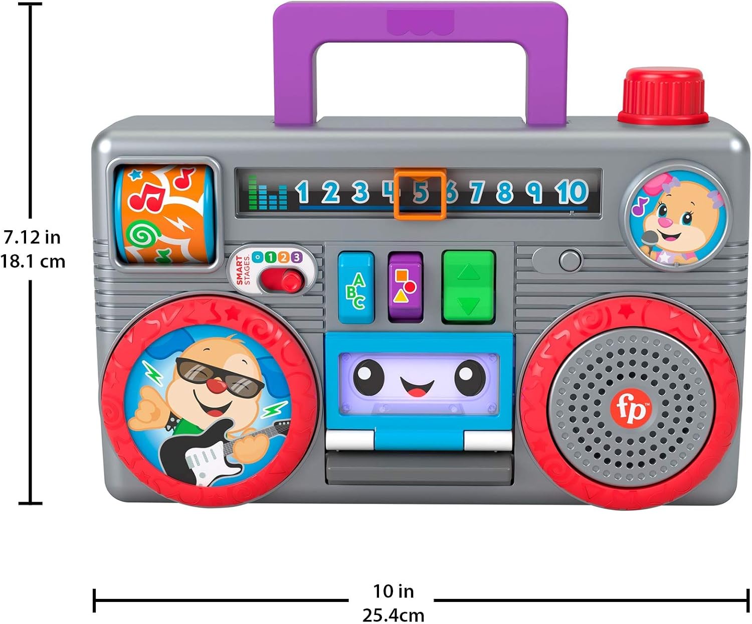 Fisher-Price Laugh & Learn Busy Boombox - Retro Musical Learning Toy for Ages 6-36 Months 6