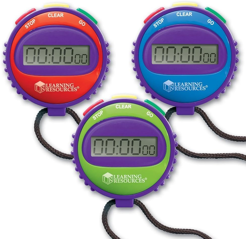 Learning Resources Simple 3-Button Stopwatch - Educational Timer for Kids Ages 5+ 6