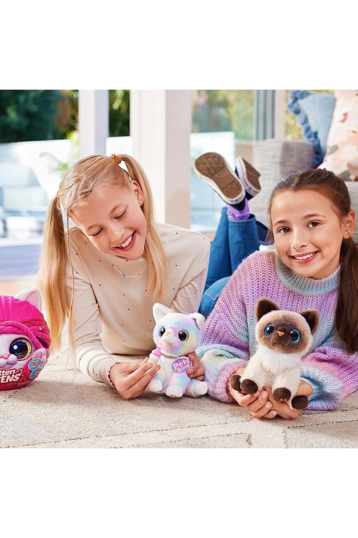 Pets Alive Smitten Kitten – Interaktives elektronisches Plüschspielzeug mit 10 echten Geräuschen, ab 3 Jahren (Ingwer) 3