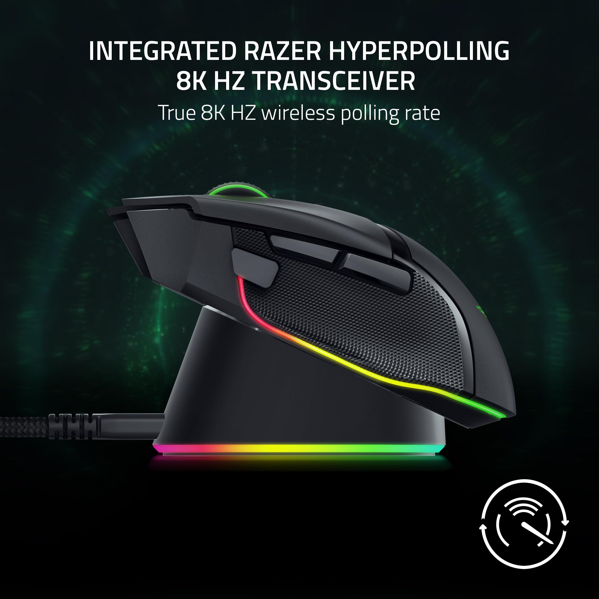 Razer Mouse Dock Pro &amp; Charging Puck – Magnetisches kabelloses Ladedock mit 8K Hz-Transceiver und RGB-Beleuchtung 6