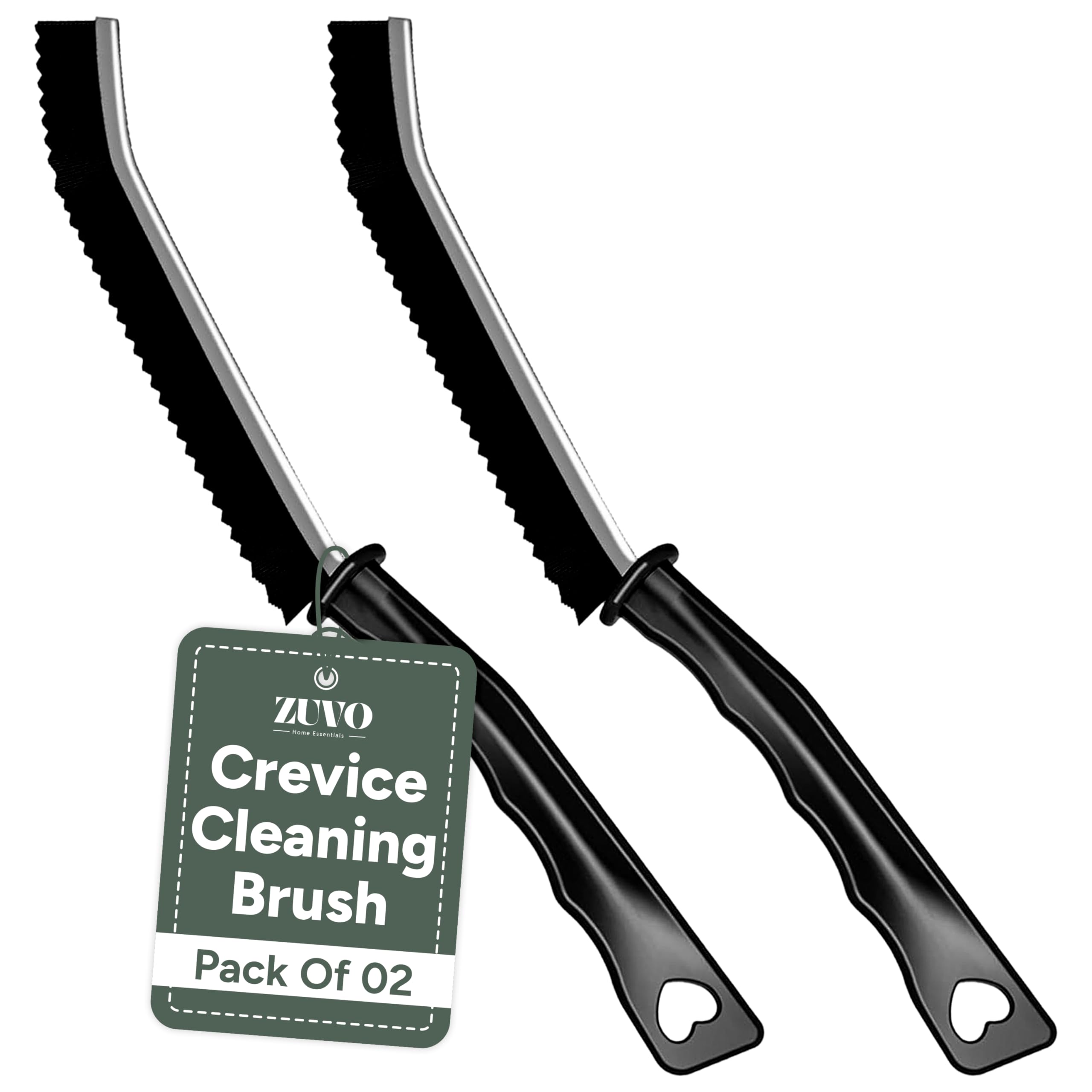 Zuvo Crevice Brush Set - Hard Bristle Gap & Grout Cleaning Tool | 2 Pack | XL Size