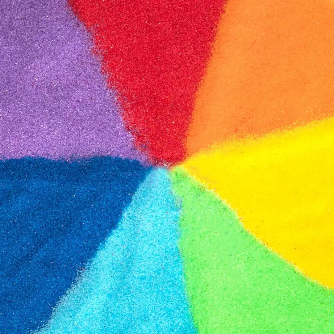 Baker Ross AX960 Rainbow Coloured Craft Sand - 7-Pack for Sand Art & Craft Projects 5