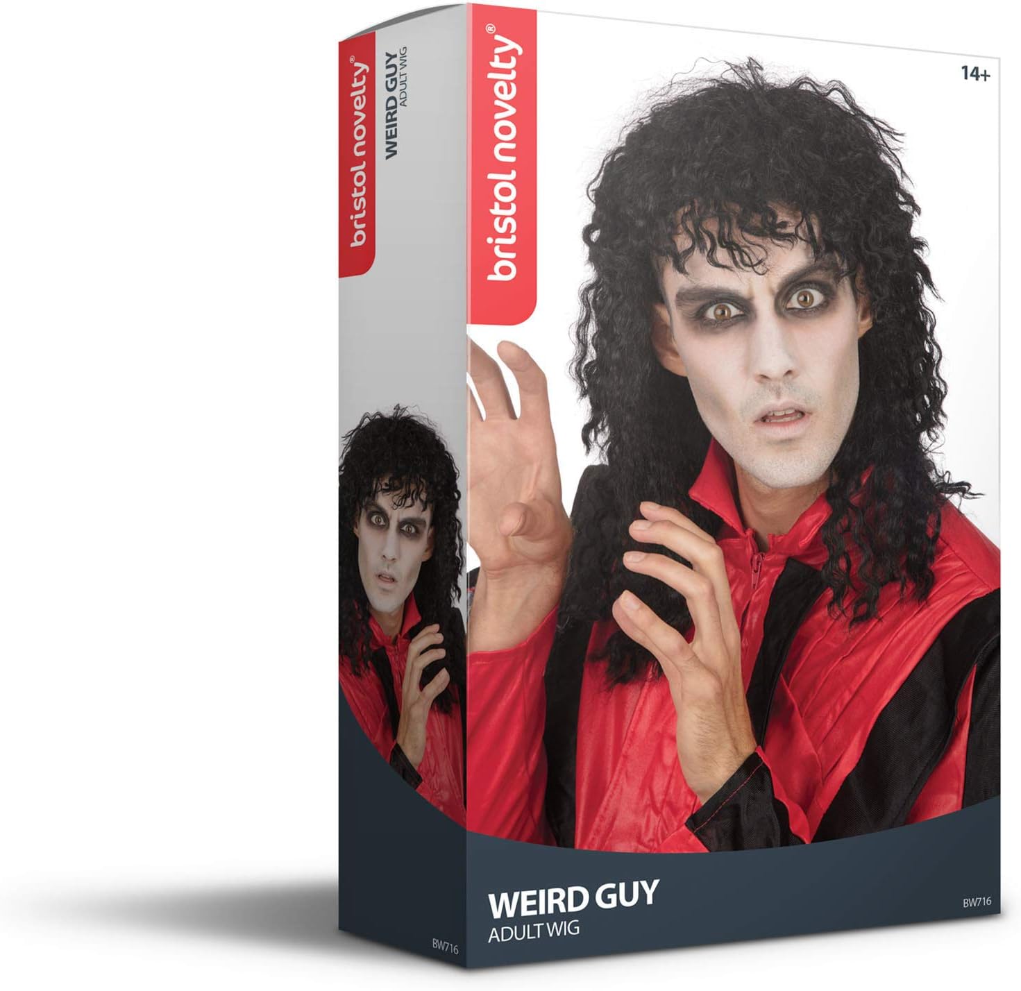 Bristol Novelty Weird Guy Wig BW716, Black, One Size 3