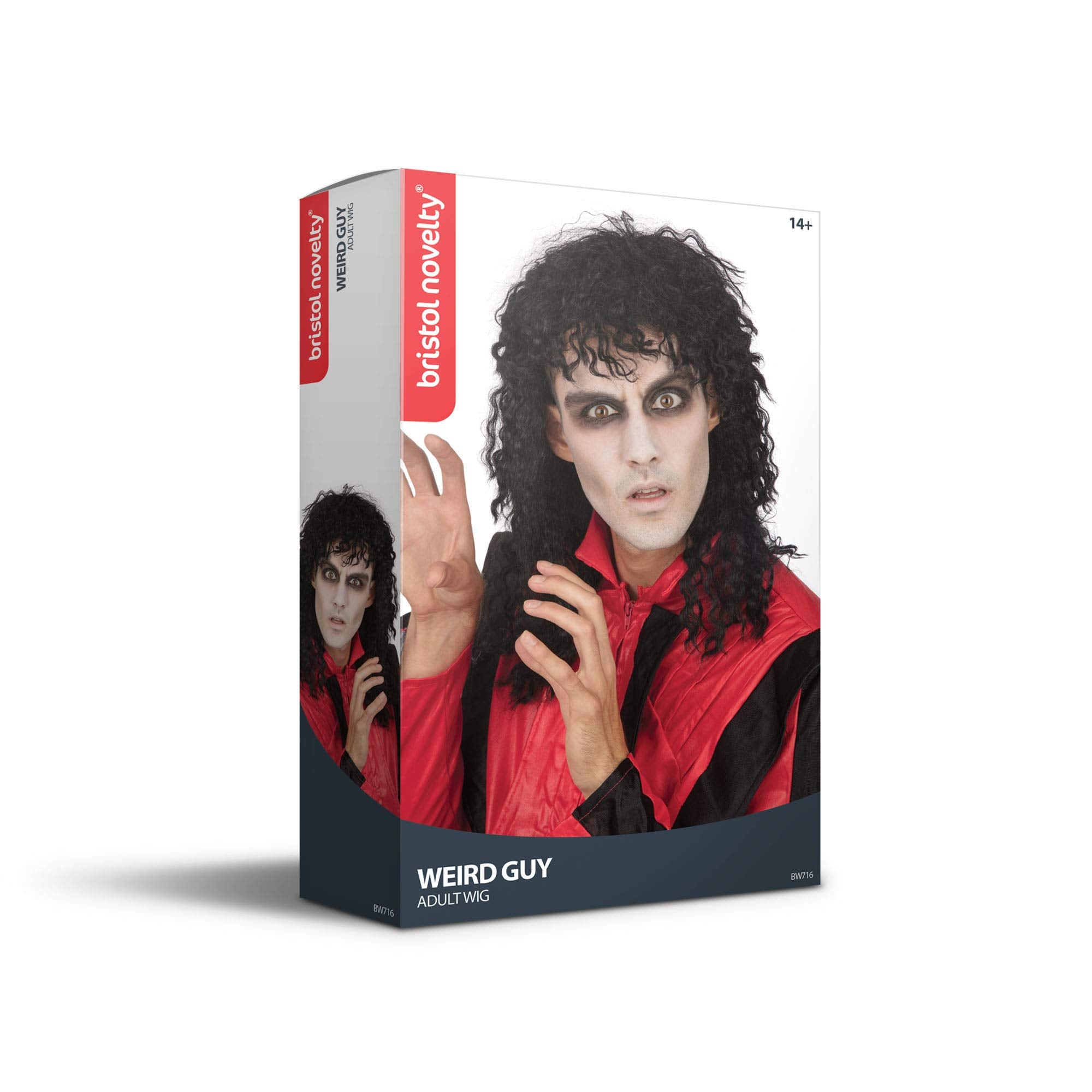 Bristol Novelty Weird Guy Wig BW716, Black, One Size 5