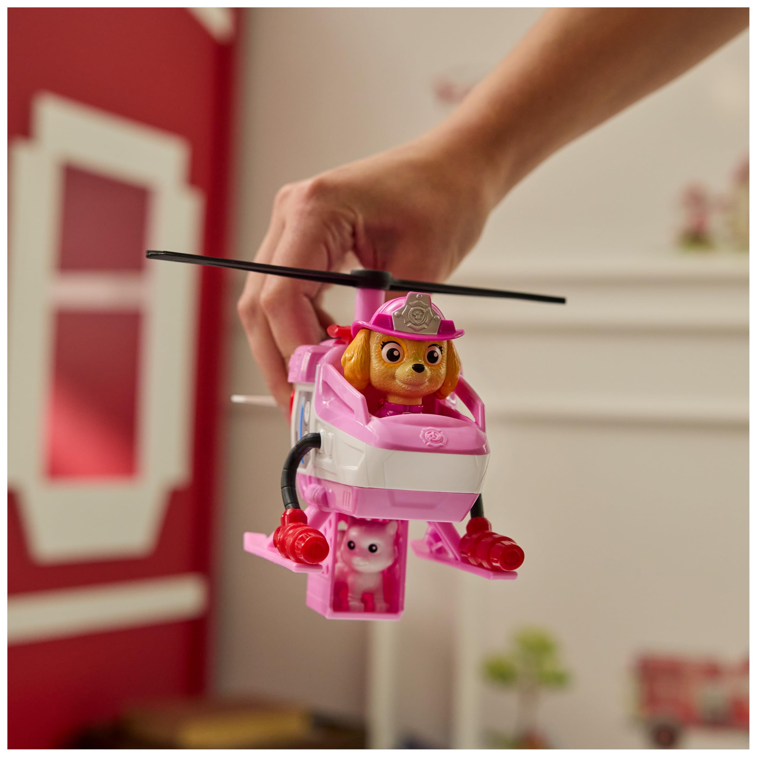 Paw Patrol Skye Rescue Fire Chopper with Action Figure - Firefighter Toy Vehicle for Kids 3+ 5