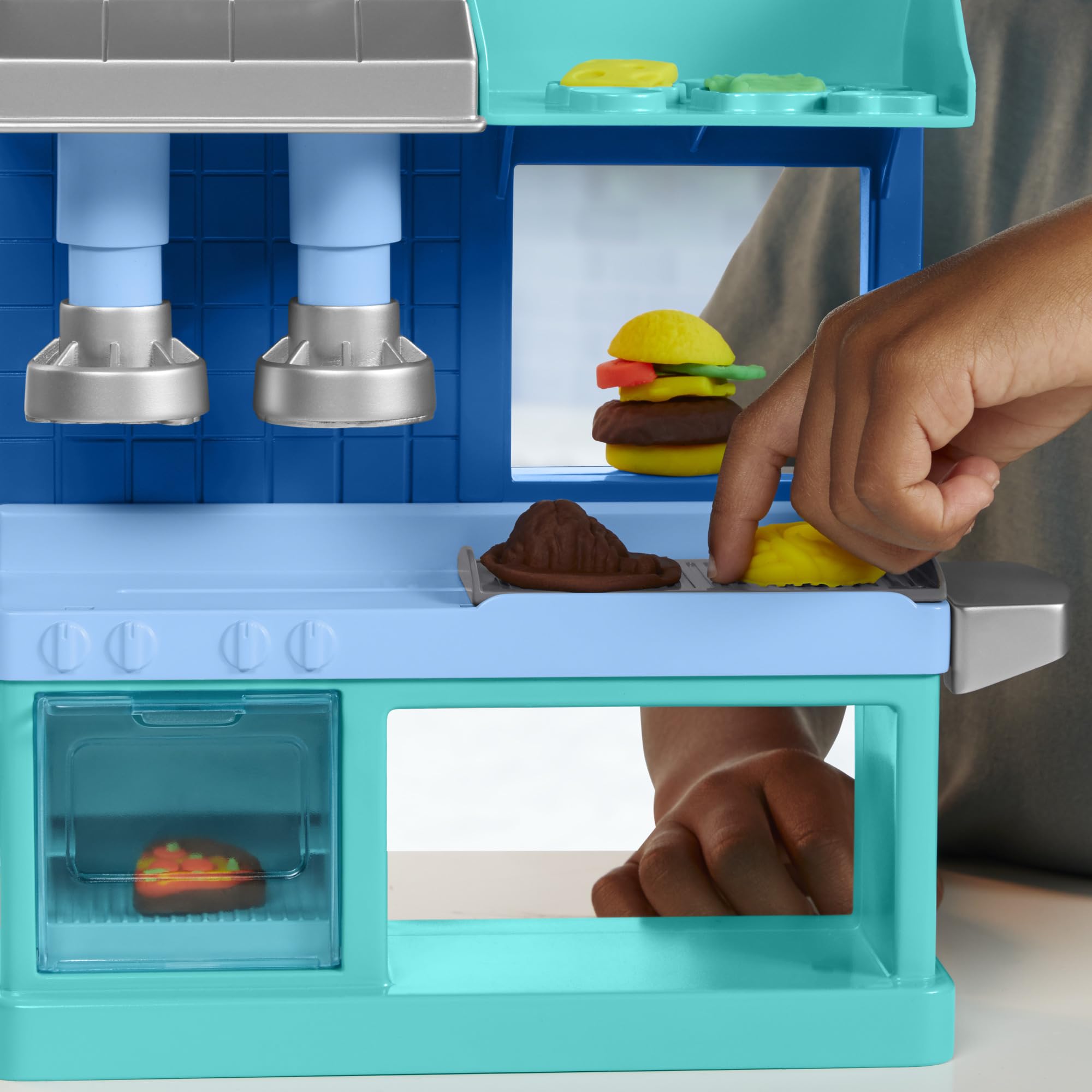Play-Doh Kitchen Creations Busy Chef's Restaurant Playset - 2-Sided Pretend Play Kitchen for Ages 3+ 5