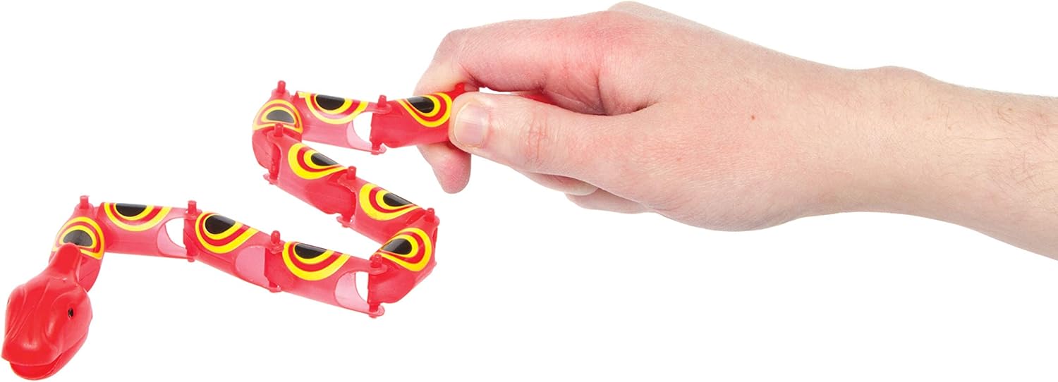 Baker Ross Jointed Wiggly Snakes - Fun Party Filler Toy for Kids (Pack of 10, Assorted Colors) 3