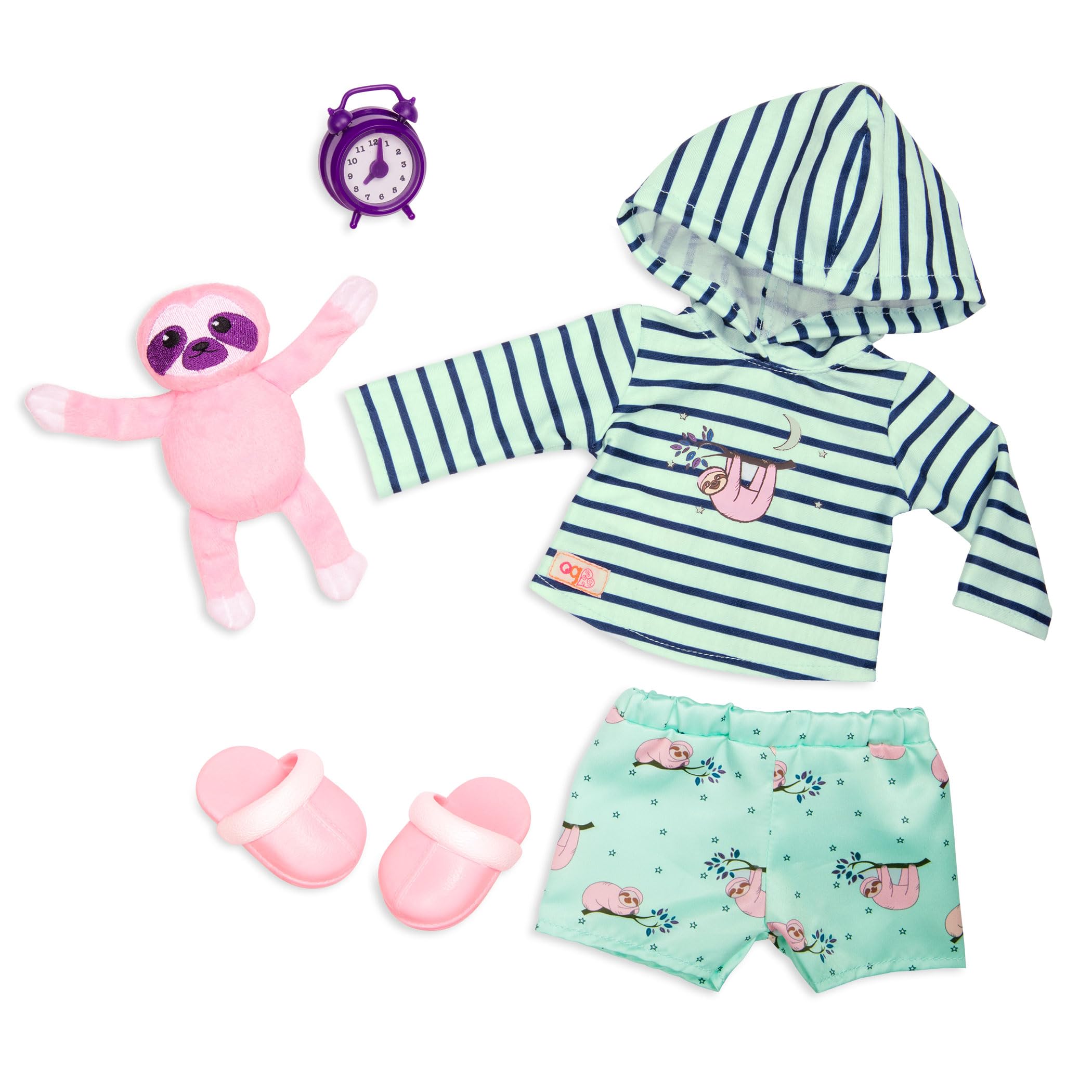 Our Generation Sleepy Sloth Outfit - Pajama Set with Plush for 46 cm Dolls