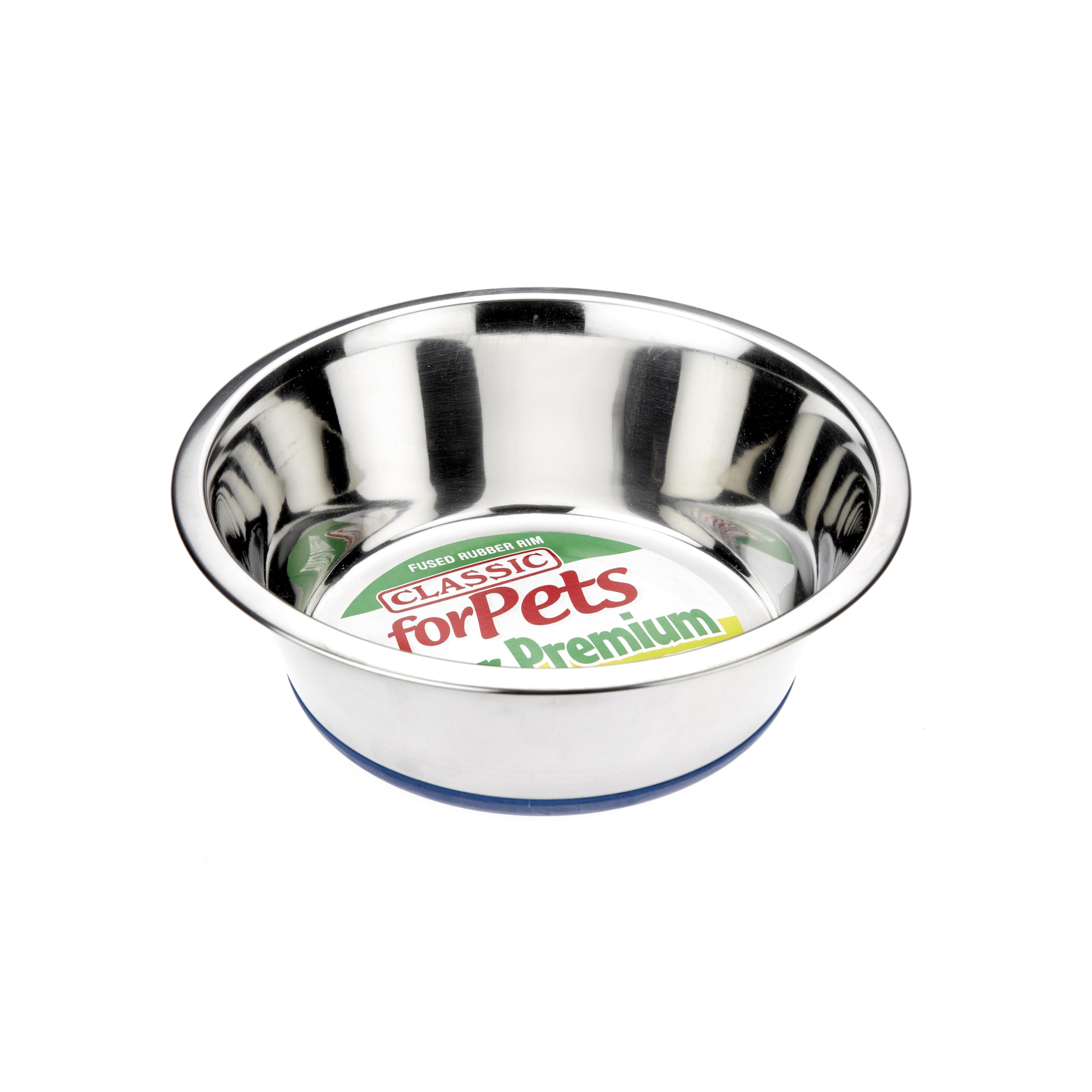 CLASSIC Pet Products Non-Slip Stainless Steel Dish - 1600 ml Capacity | 8.5 inch Diameter