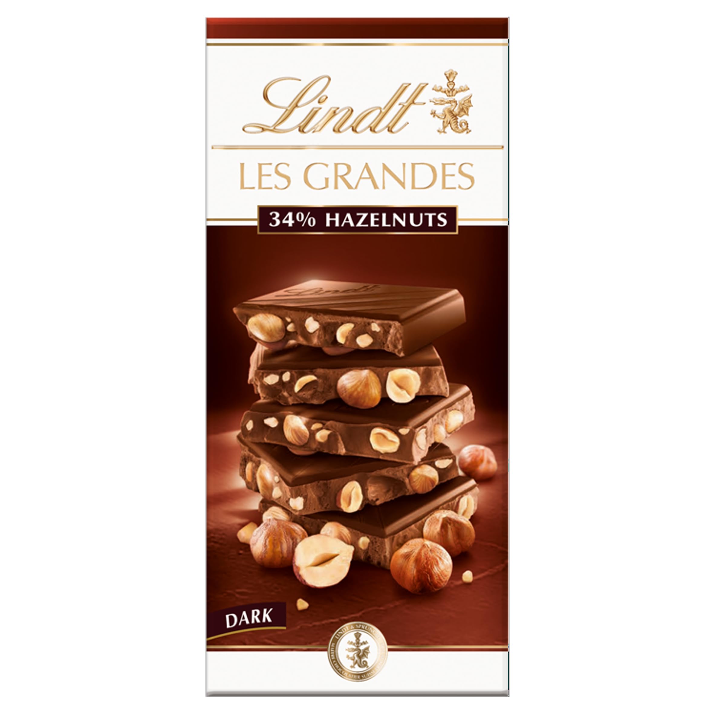 Lindt Les Grandes Dark Chocolate Hazelnut Bar, 150 g