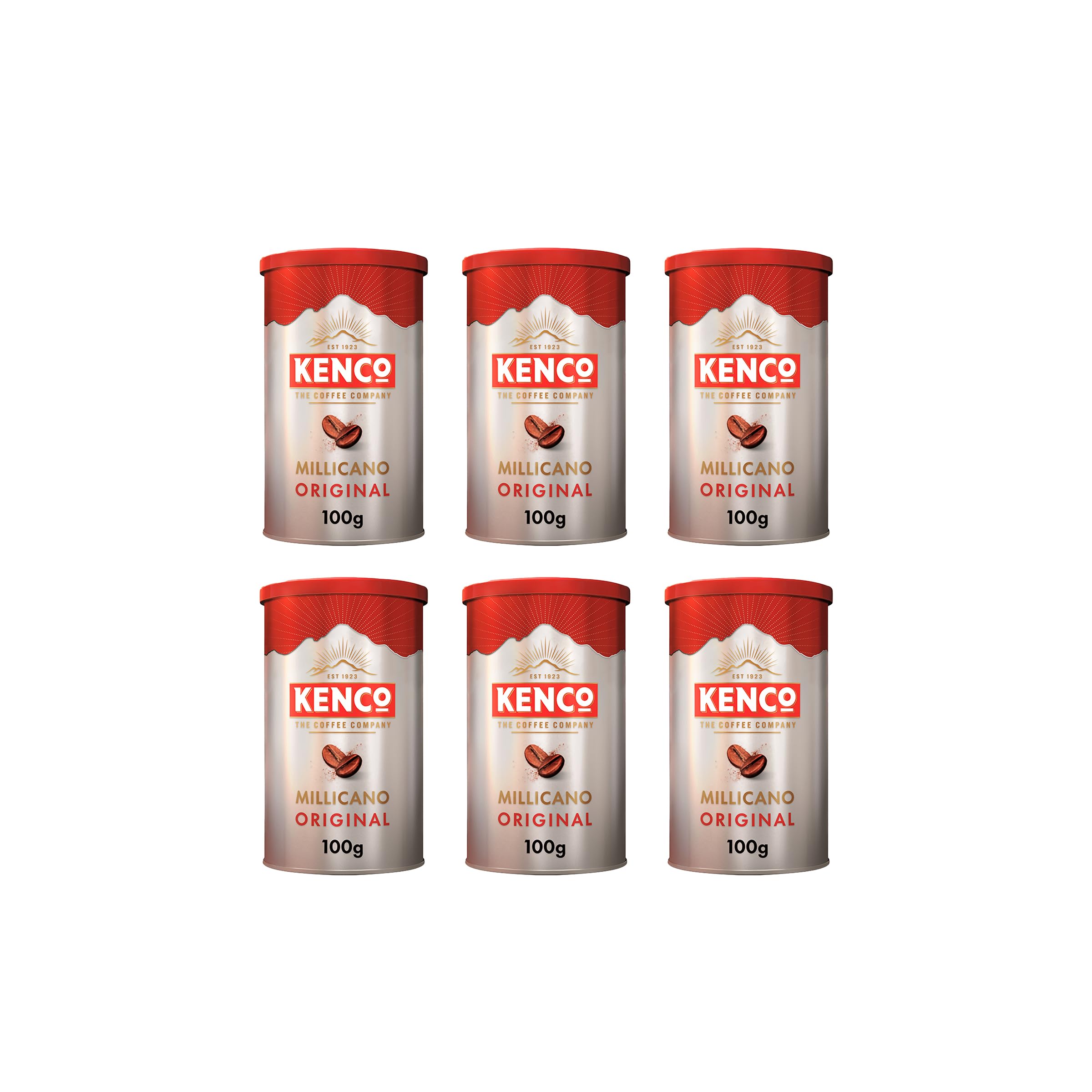 Kenco Millicano Americano Original Instant Coffee 100g (Pack of 6 Tins, Total 600g)