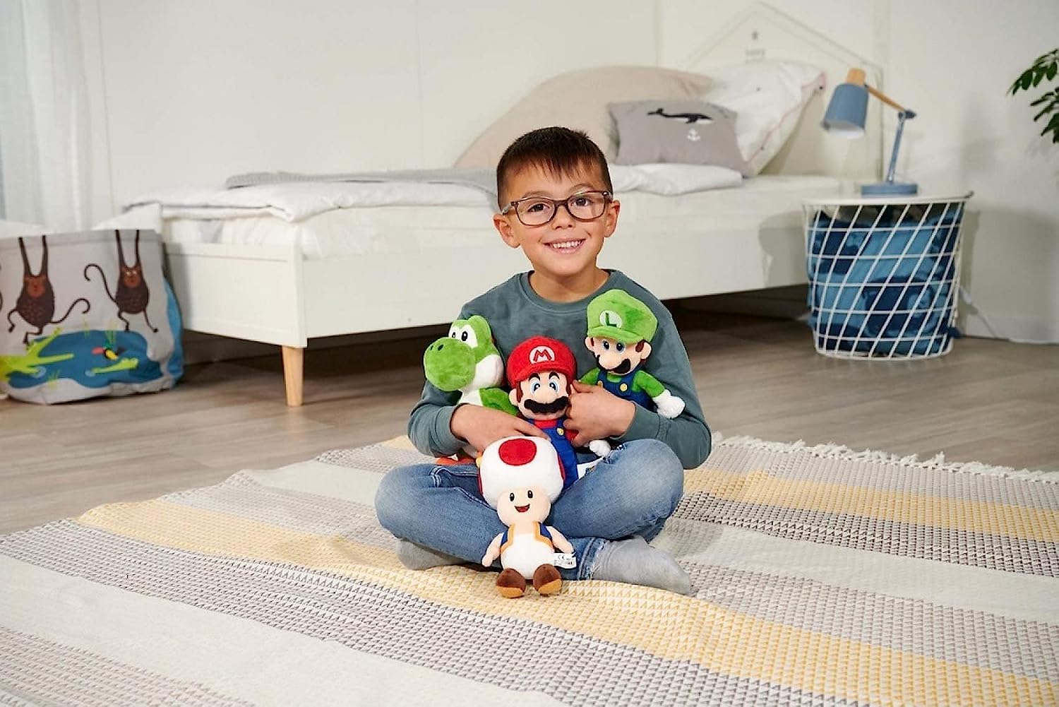 Simba Super Mario Bros Luigi Plush Toy - 20 cm, Soft Polyester, Unisex Children
