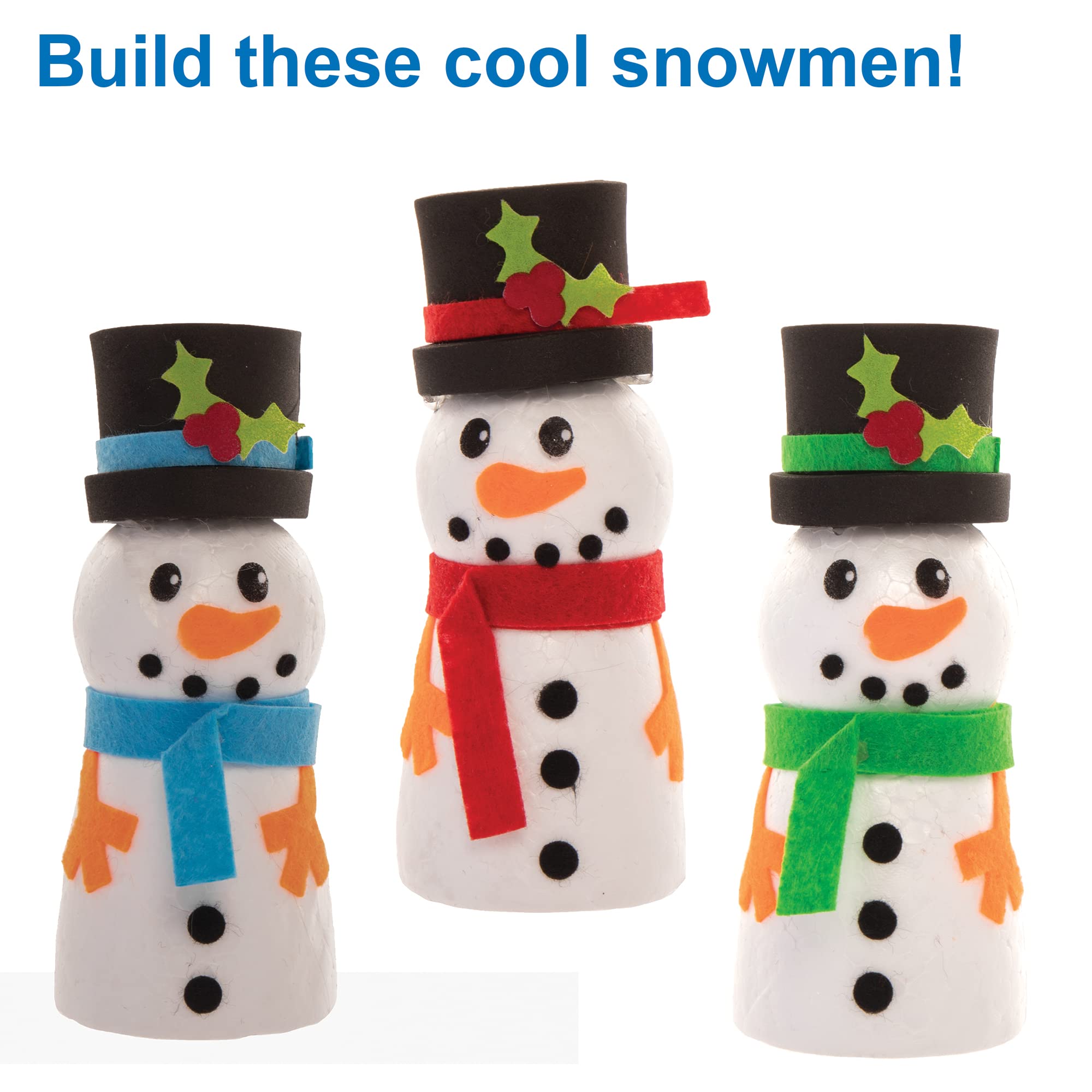 Baker Ross Build a Snowman Craft Kit - Pack of 4, Christmas Arts & Crafts for Kids 4