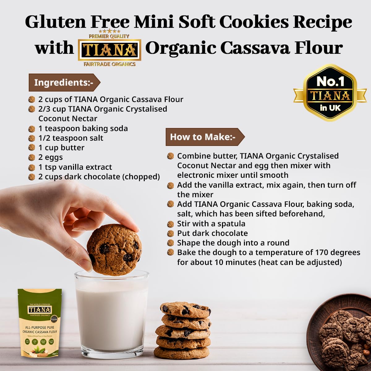 TIANA Organic Gluten-Free Cassava Flour 500g - 1:1 Wheat Flour Substitute 5