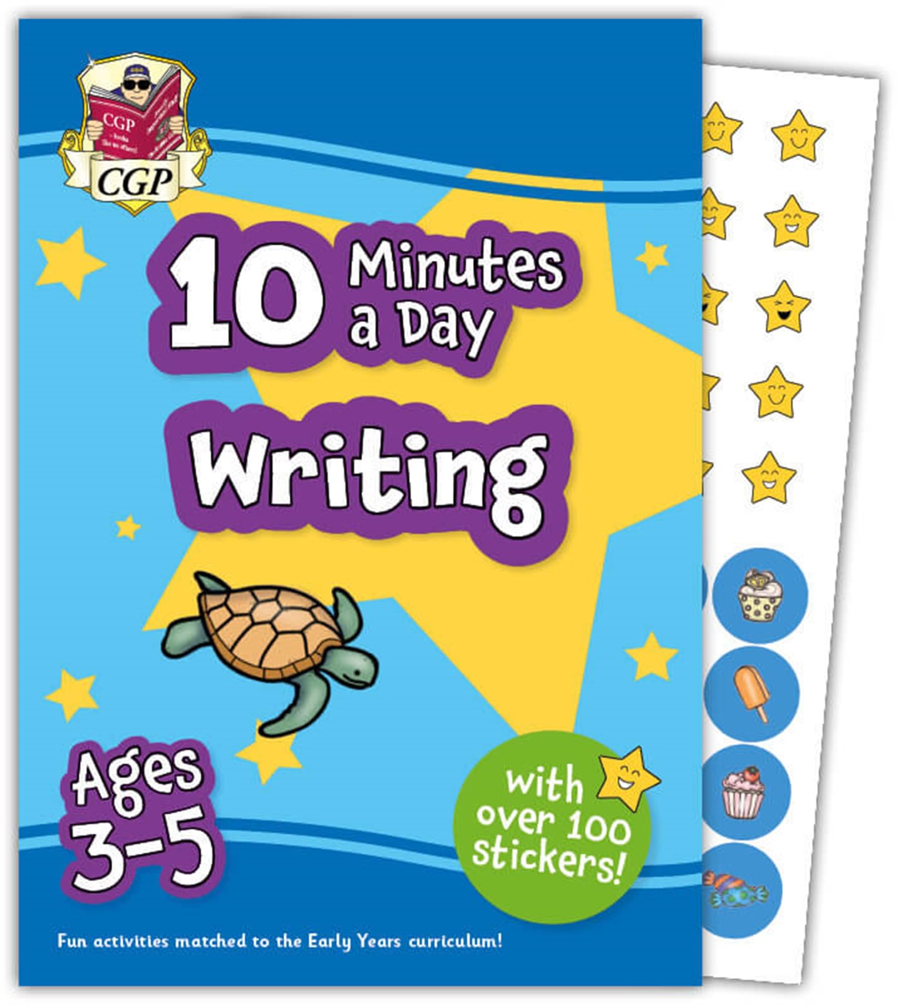 CGP 10 Minutes a Day Writing for Ages 3-5 Activity Book | Paperback | Includes Reward Stickers 1
