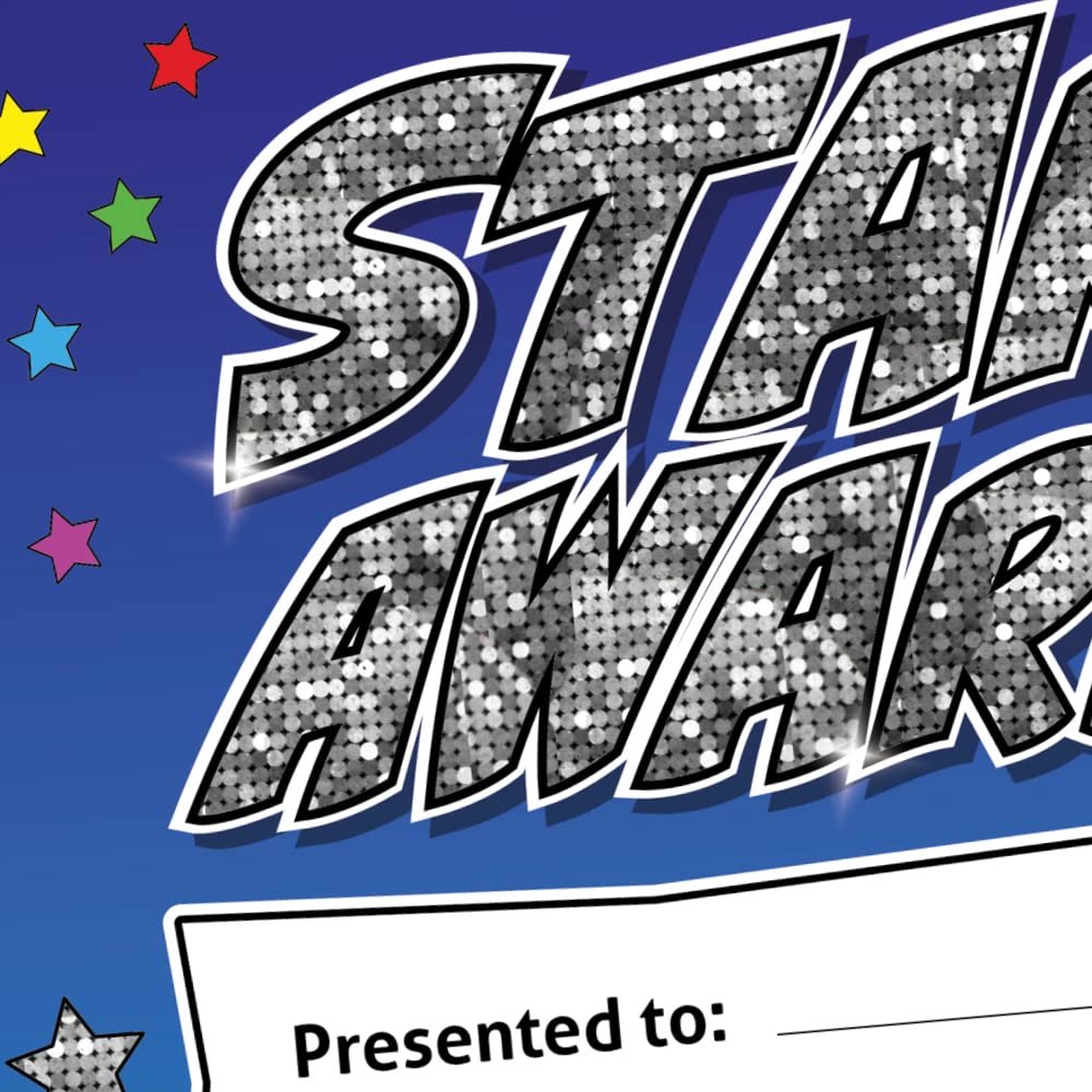 Star Award - Sparkly Holographic Reward Certificate (Multicoloured, A5, 20-Pack) 6