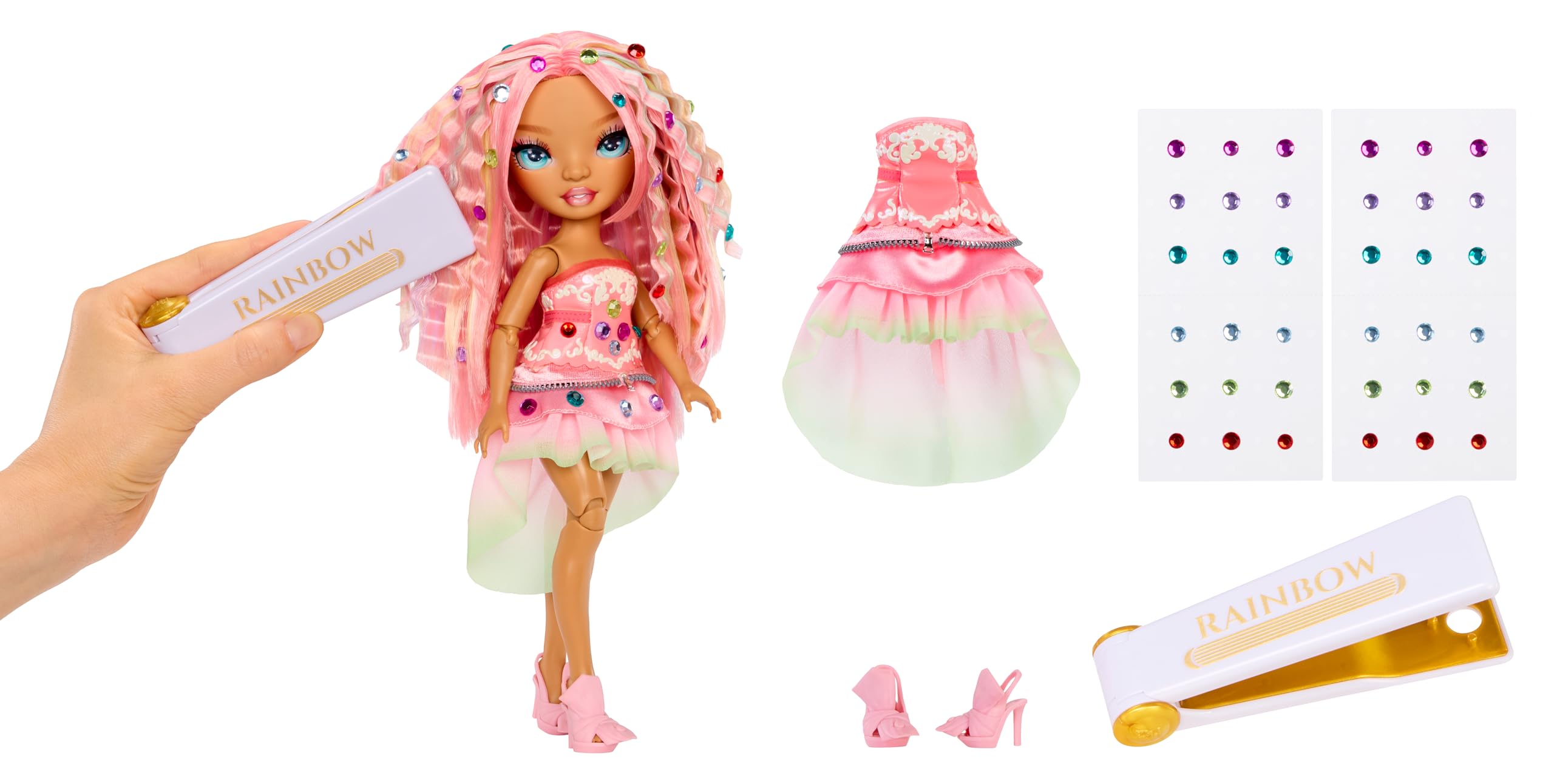 Rainbow High Adeline Rose Be Dazzling Doll - 28cm Fully Articulated Fashion Doll with Bedazzling Tool