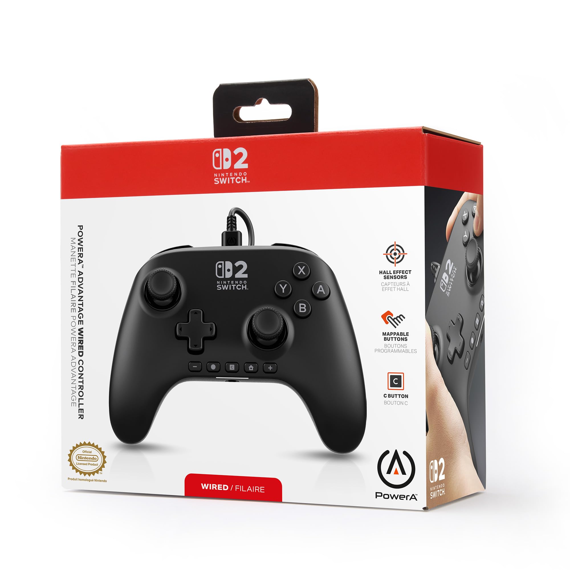 PowerA Advantage Kabelgebundener Controller für Nintendo Switch 2 – Schwarz, Hall-Effekt-Sticks, belegbare Tasten, C-Taste, integrierte Audiosteuerung 7