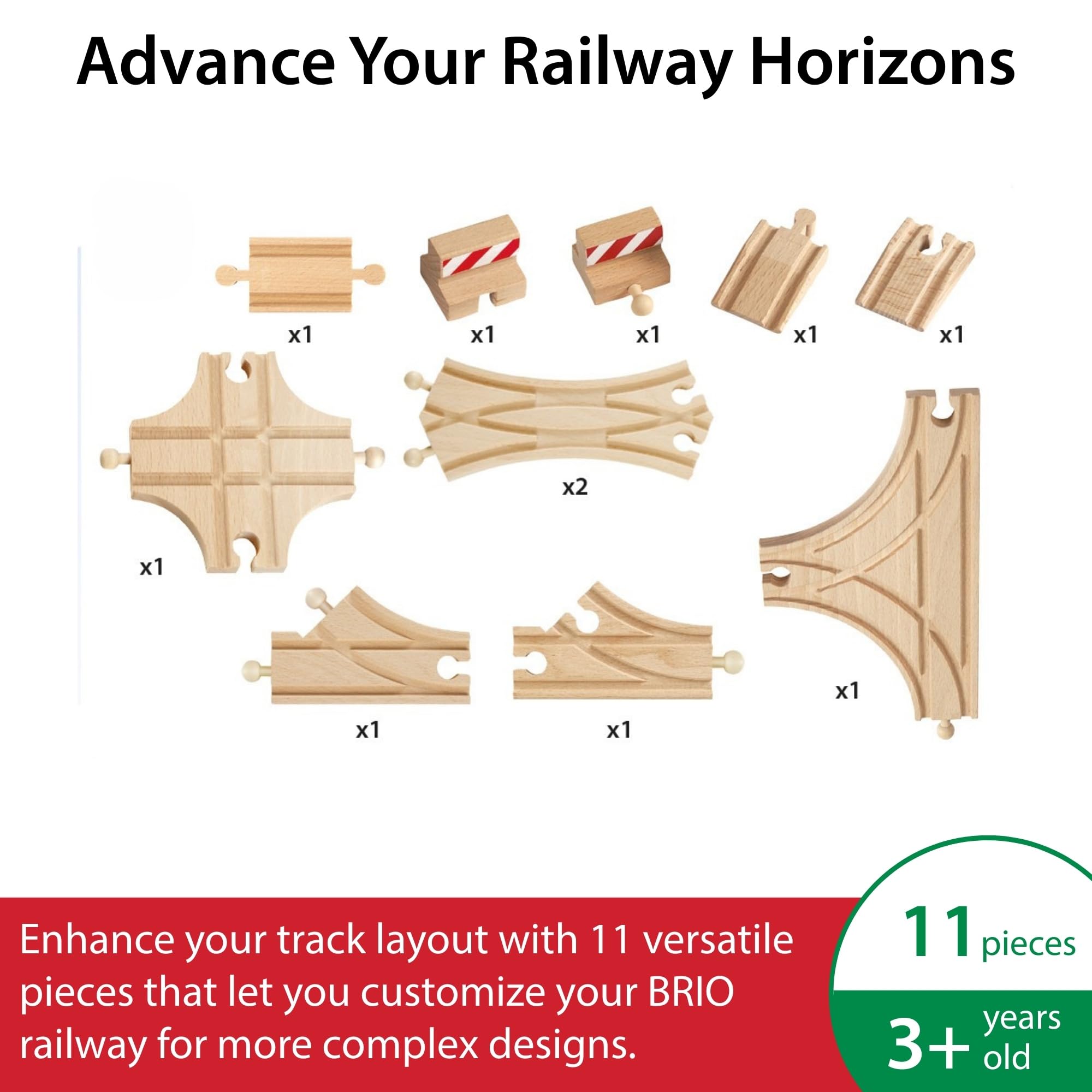BRIO 33307 Advanced Wooden Train Track Expansion Pack