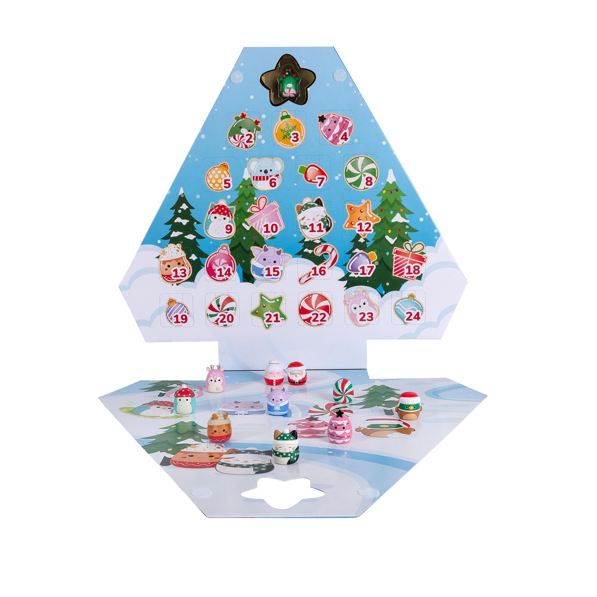 Squish-a-longs Weihnachts-Adventskalender, 24-Tage-Countdown – 24 Mini-Squish-Sammlerstücke mit Ring-Zubehör (Welle 3) 5