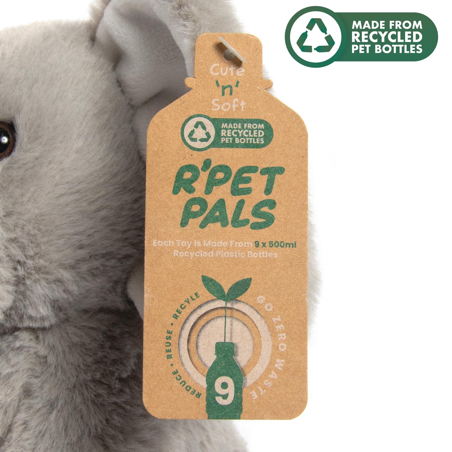 Lesser & Pavey Rpet Pals Ellie Sit Elephant Teddy For Kids | Made Up of Rec 13