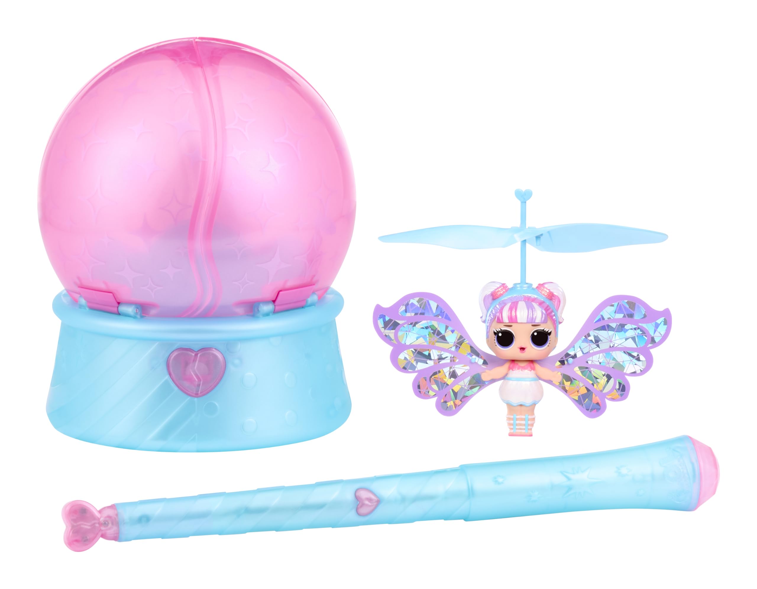 L.O.L. Surprise! Magic Flyers Fairies Tots - Snowflake - Flying Fairy Doll with Magic Wand, Flower-Shaped Packaging, Collectible Playset for Kids