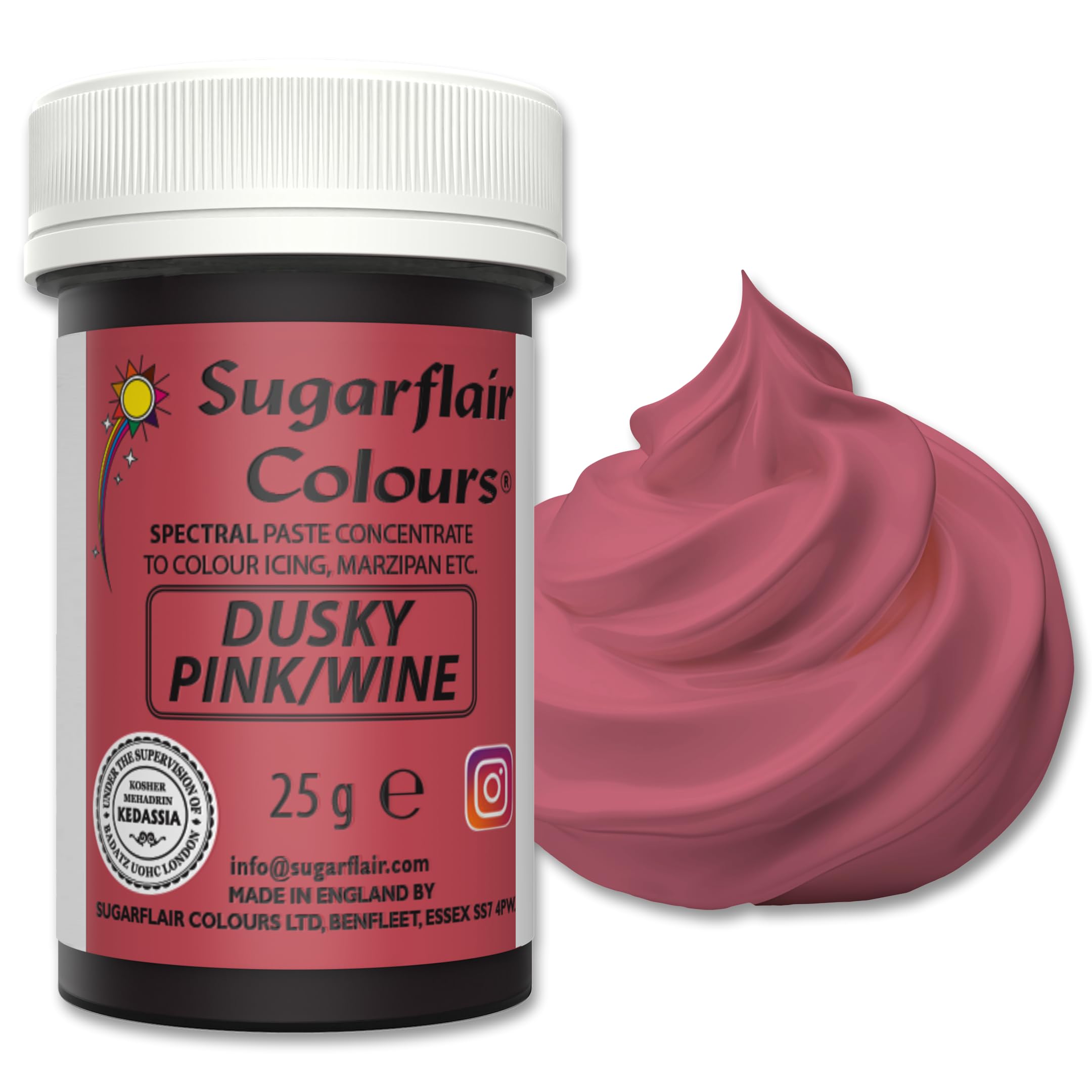 Sugarflair - Spectral Dusky Pink/Wine Lebensmittelfarbpaste (25 g) 5