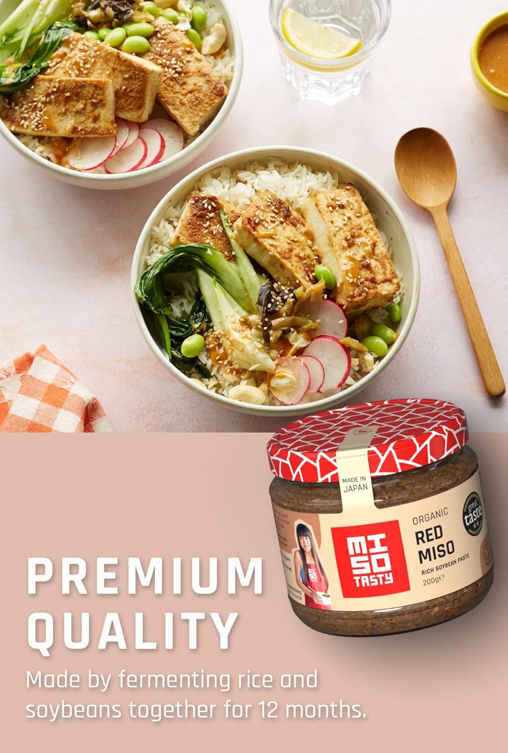 Miso Tasty Organic Red Miso 200g - Squeezable Fermented Rice Paste 4
