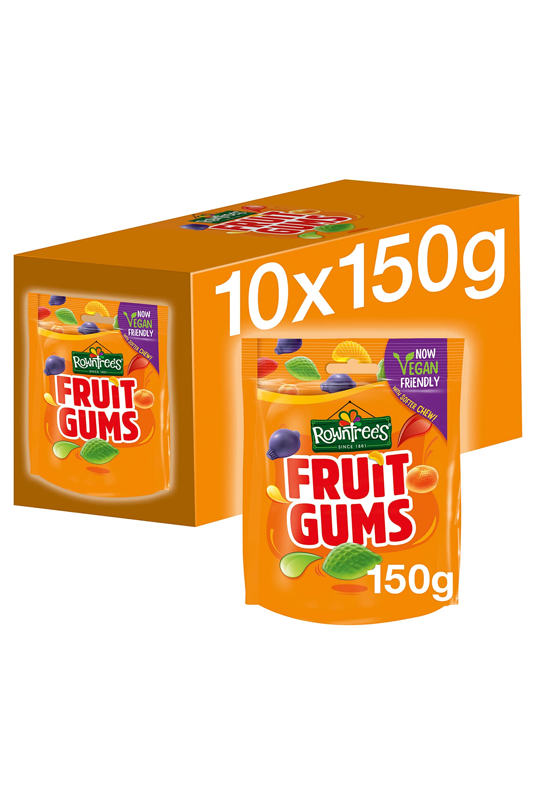 Rowntree's Fruchtgummi-Süßigkeiten zum Teilen, vegan, 10 x 150 g