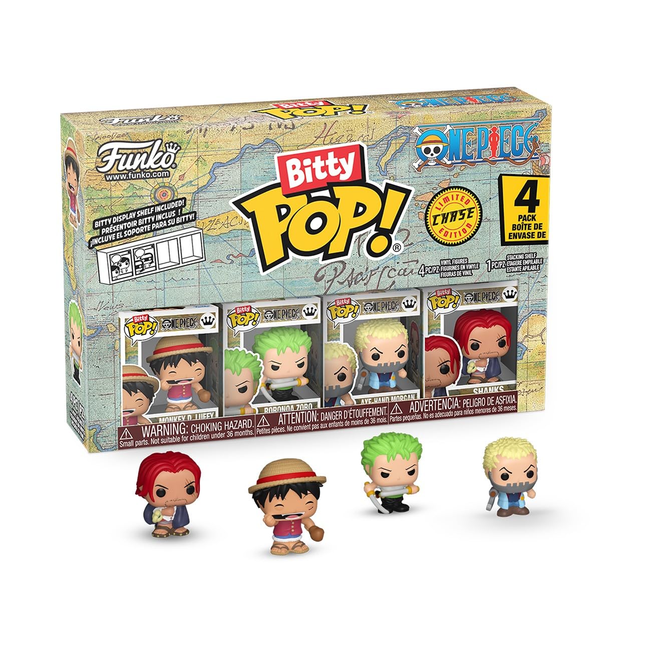 Funko Bitty Pop! One Piece Luffy 4-Pack with Rare Chase Variants