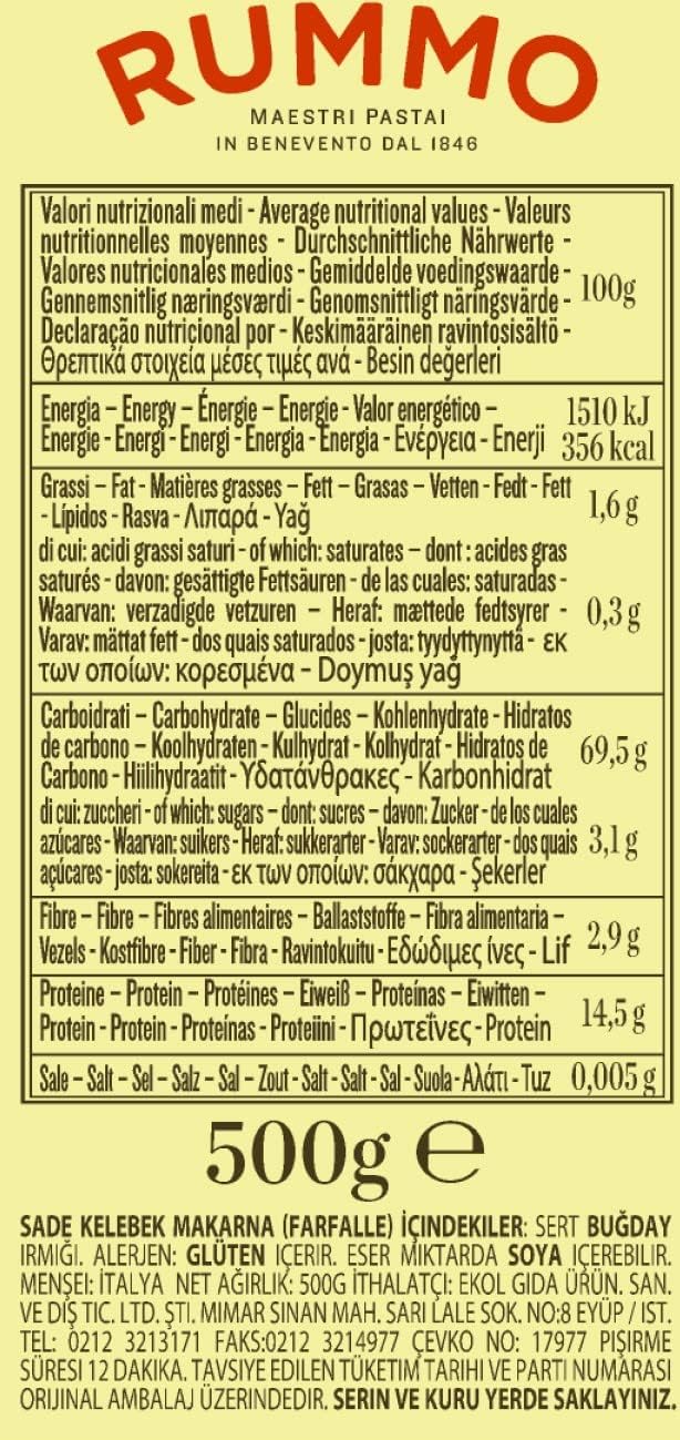 Rummo Farfalle Pasta Nr.85, 500 g 8