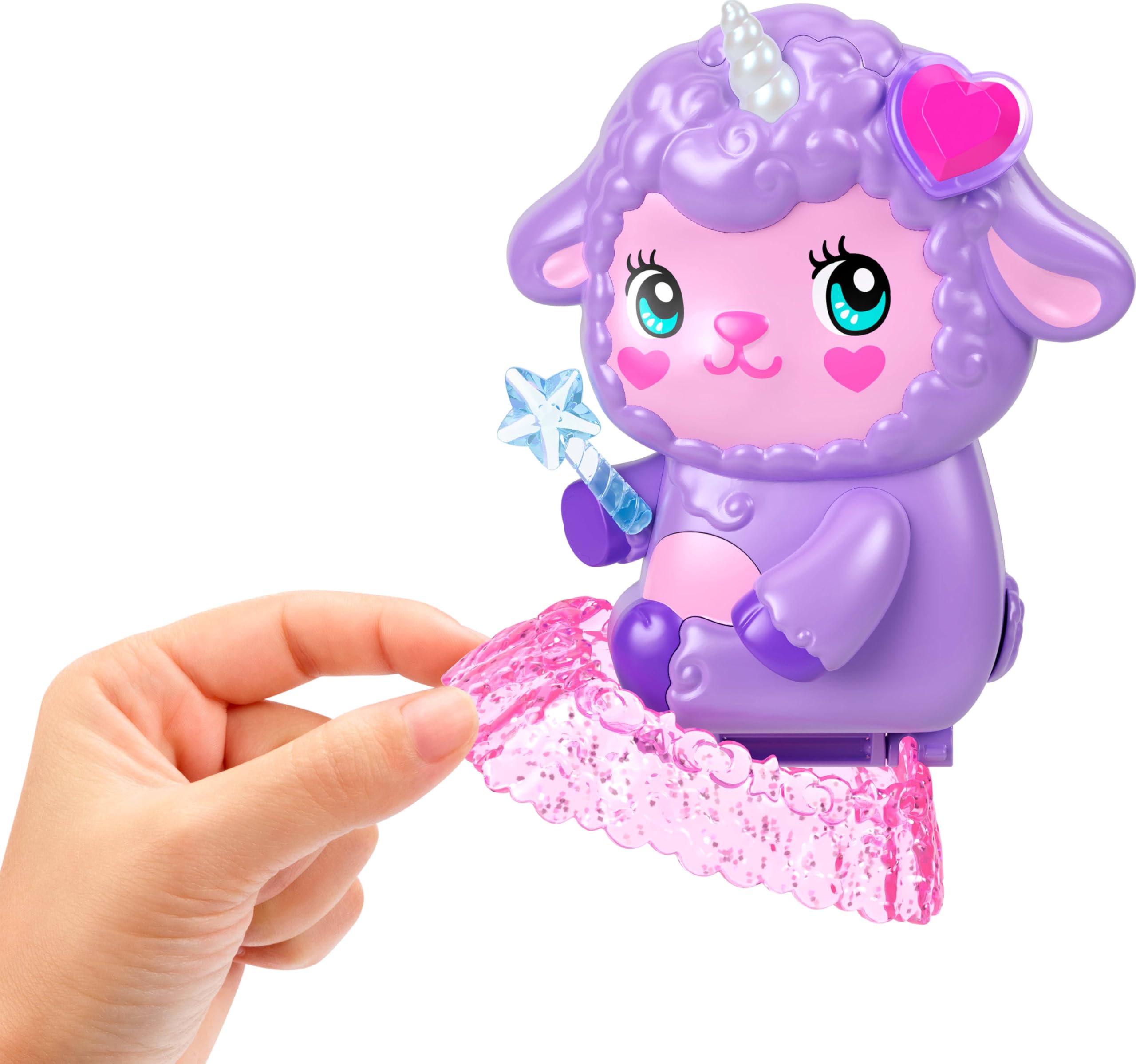 Polly Pocket Cozy Dreamland Lamb Compact Playset - Purple with Micro Doll & Unicorn Pet, Ages 4+ 3