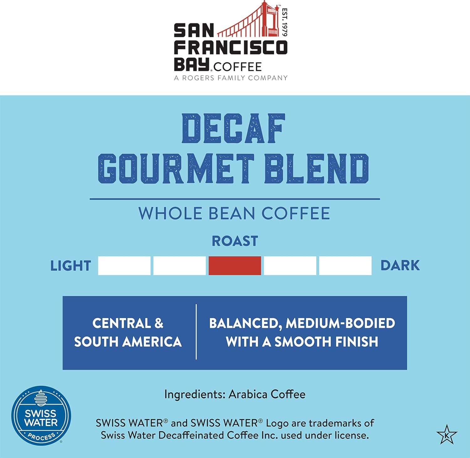 San Francisco Bay Coffee DECAF Gourmet Blend, Whole Bean, 908g 3