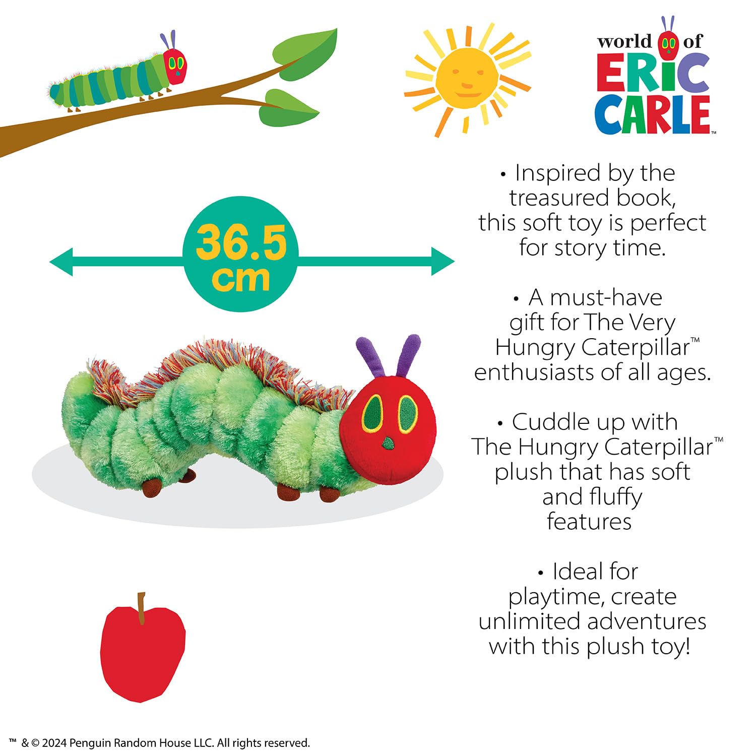 Very Hungry Caterpillar Soft Plush Toy - Tactile Fluffy Spine, 0+ Months 3
