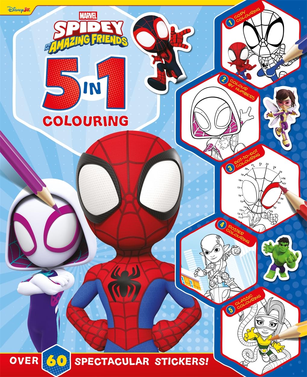 Autumn Spidey & Friends: 5-in-1 Colouring Book | Paperback | Ages 4-6 1